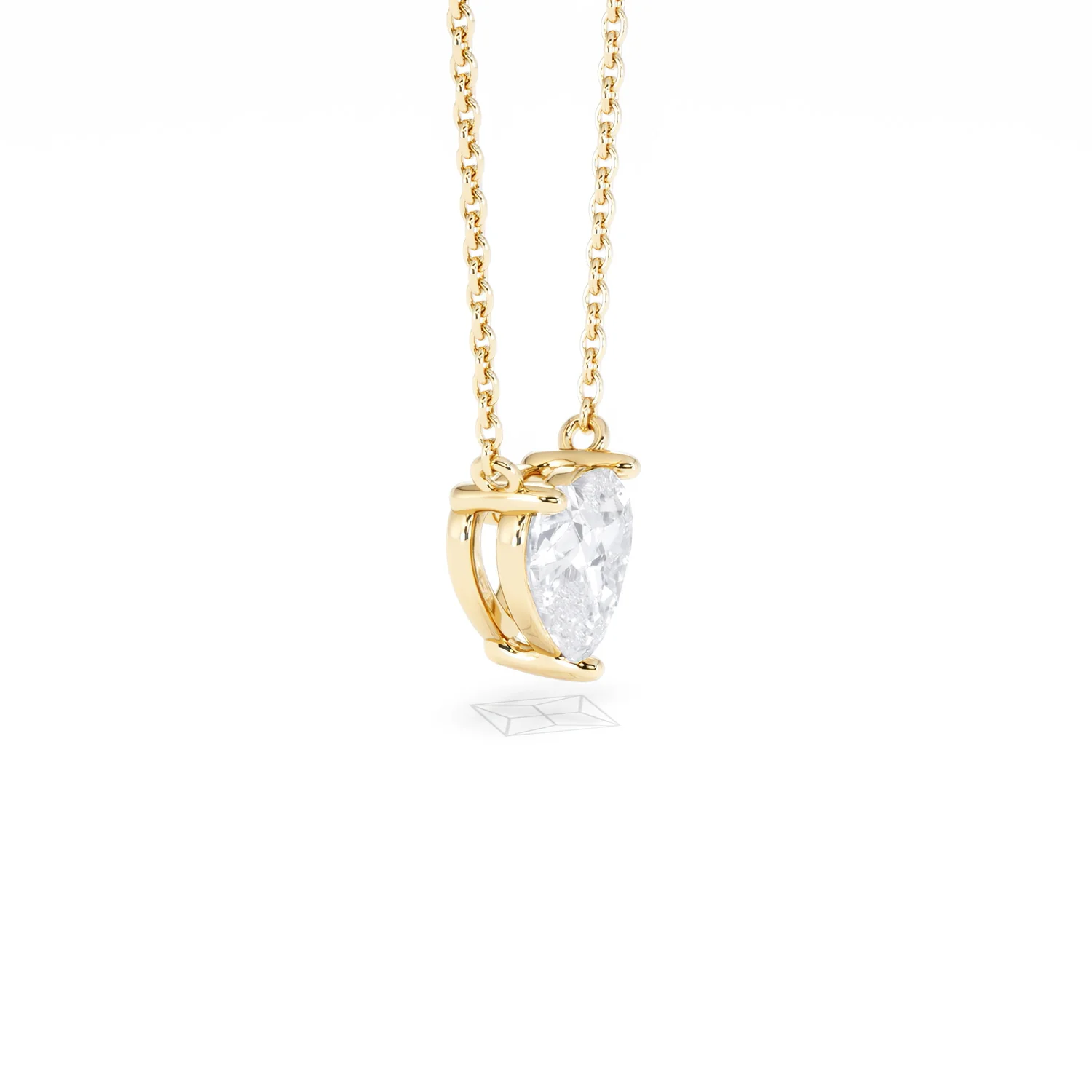 Wanderlust Floating Heart Cut Lab Diamond Solitaire Necklace 1.00ct H/SI in 9K Gold - Image 24