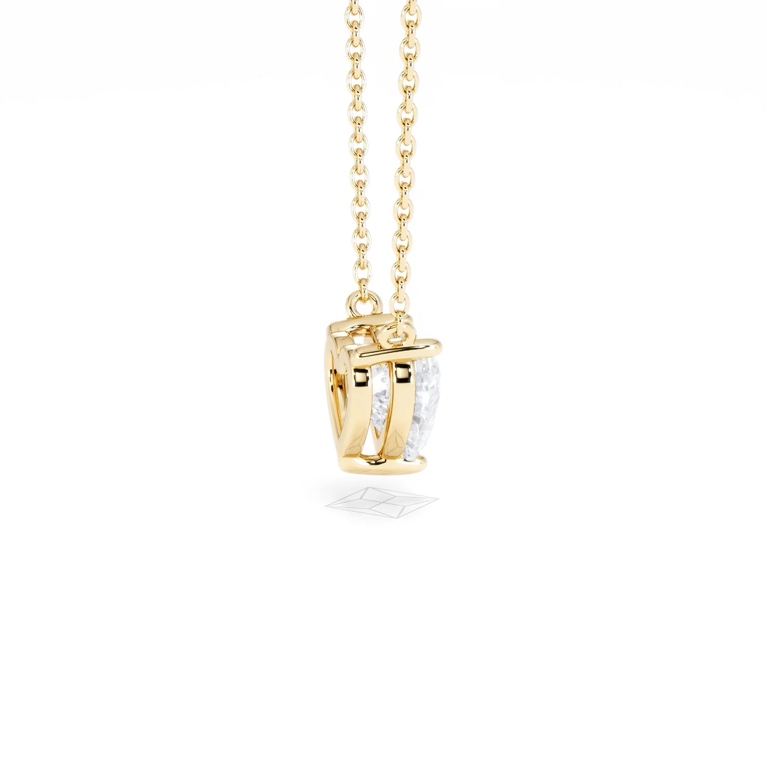 Wanderlust Floating Heart Cut Lab Diamond Solitaire Necklace 1.00ct H/SI in 9K Gold - Image 33