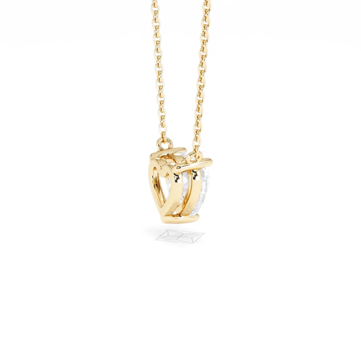 Wanderlust Floating Heart Cut Lab Diamond Solitaire Necklace 1.00ct H/SI in 9K Gold - Image 36