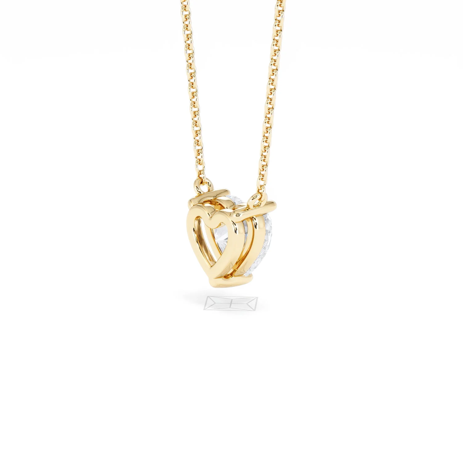 Wanderlust Floating Heart Cut Lab Diamond Solitaire Necklace 1.00ct H/SI in 9K Gold - Image 39
