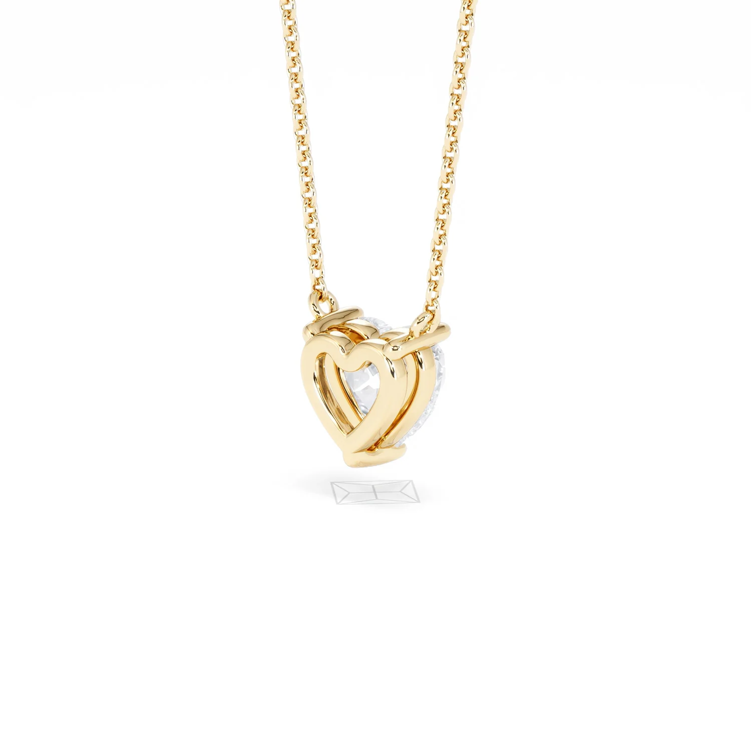 Wanderlust Floating Heart Cut Lab Diamond Solitaire Necklace 1.00ct H/SI in 9K Gold - Image 41