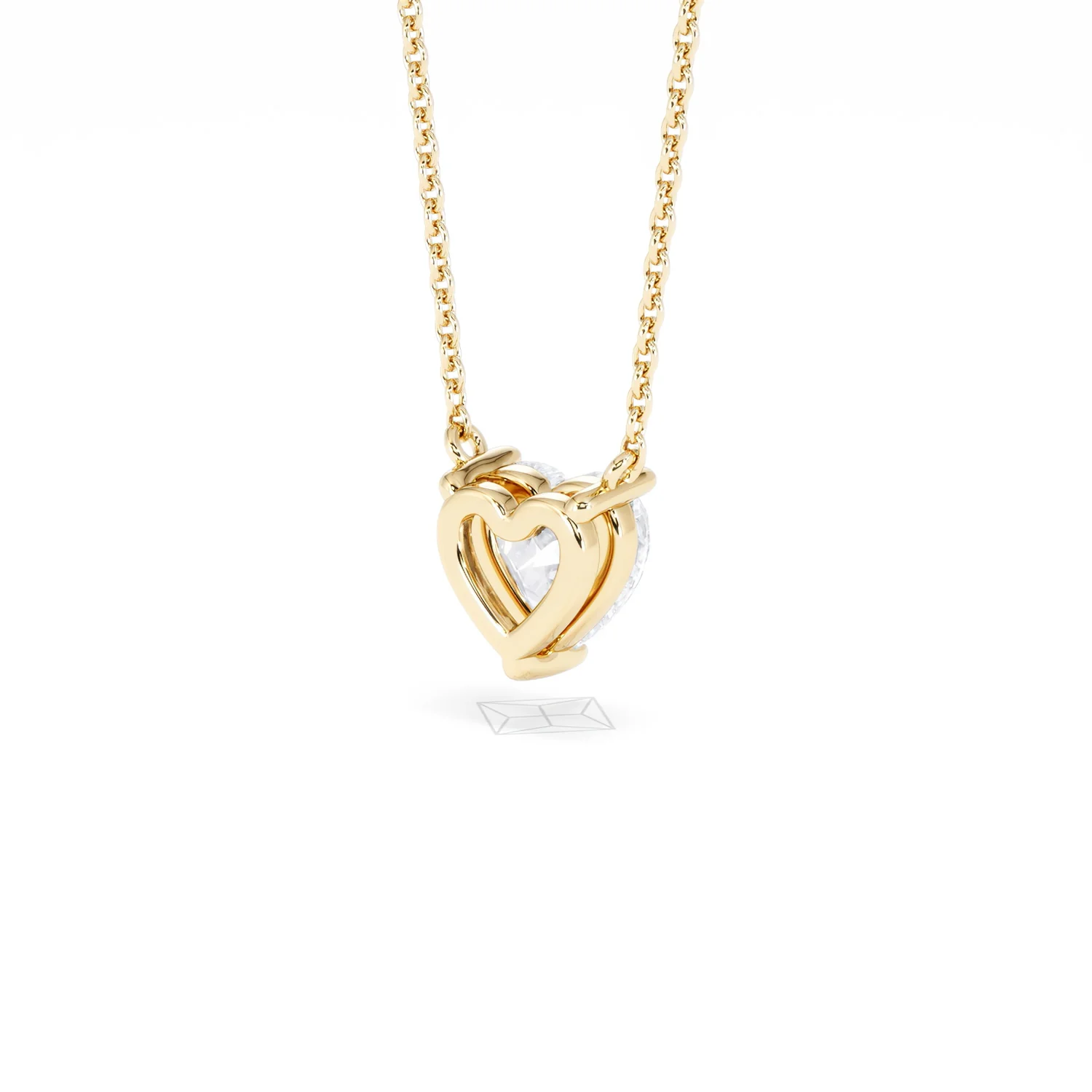 Wanderlust Floating Heart Cut Lab Diamond Solitaire Necklace 1.00ct H/SI in 9K Gold - Image 42
