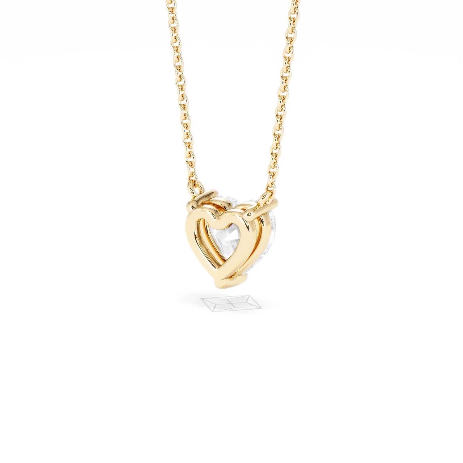 Wanderlust Floating Heart Cut Lab Diamond Solitaire Necklace 1.00ct H/SI in 9K Gold - Image 43