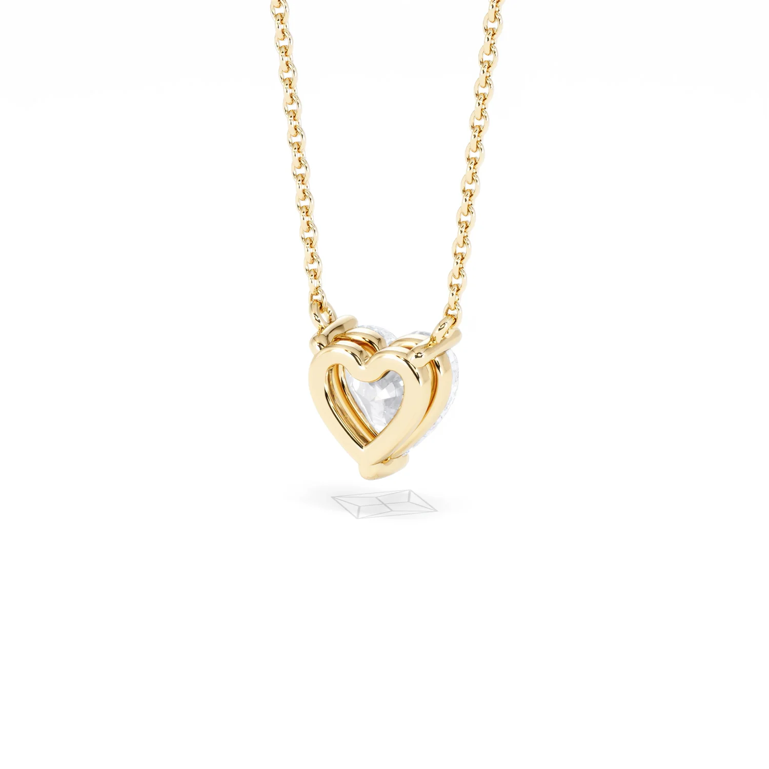 Wanderlust Floating Heart Cut Lab Diamond Solitaire Necklace 1.00ct H/SI in 9K Gold - Image 44