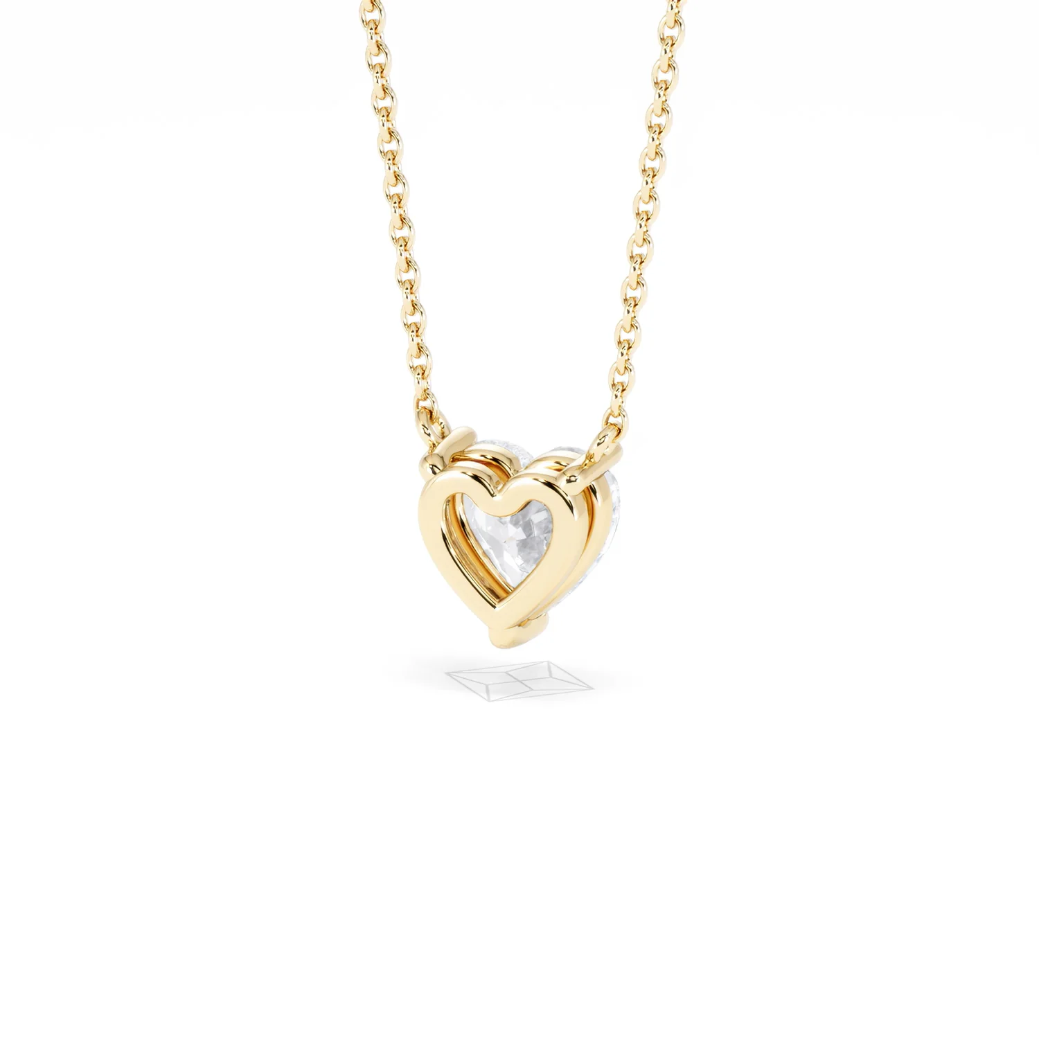 Wanderlust Floating Heart Cut Lab Diamond Solitaire Necklace 1.00ct H/SI in 9K Gold - Image 45