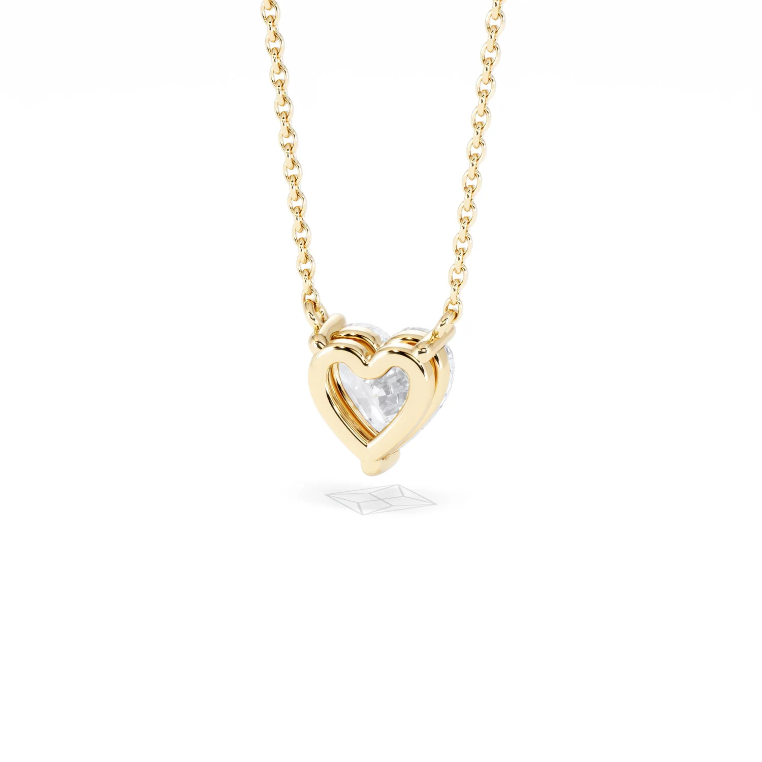 Wanderlust Floating Heart Cut Lab Diamond Solitaire Necklace 1.00ct H/SI in 9K Gold - Image 46