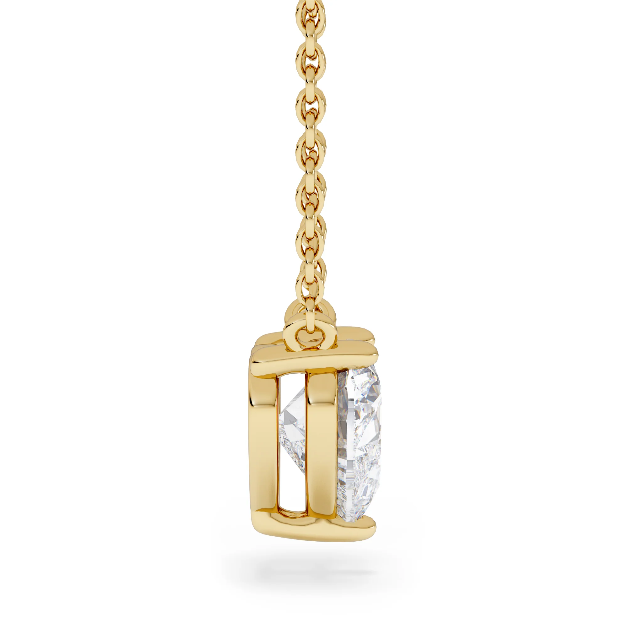 Wanderlust Floating Heart Cut Lab Diamond Solitaire Necklace 1.00ct H/SI in 9K Gold - Image 5