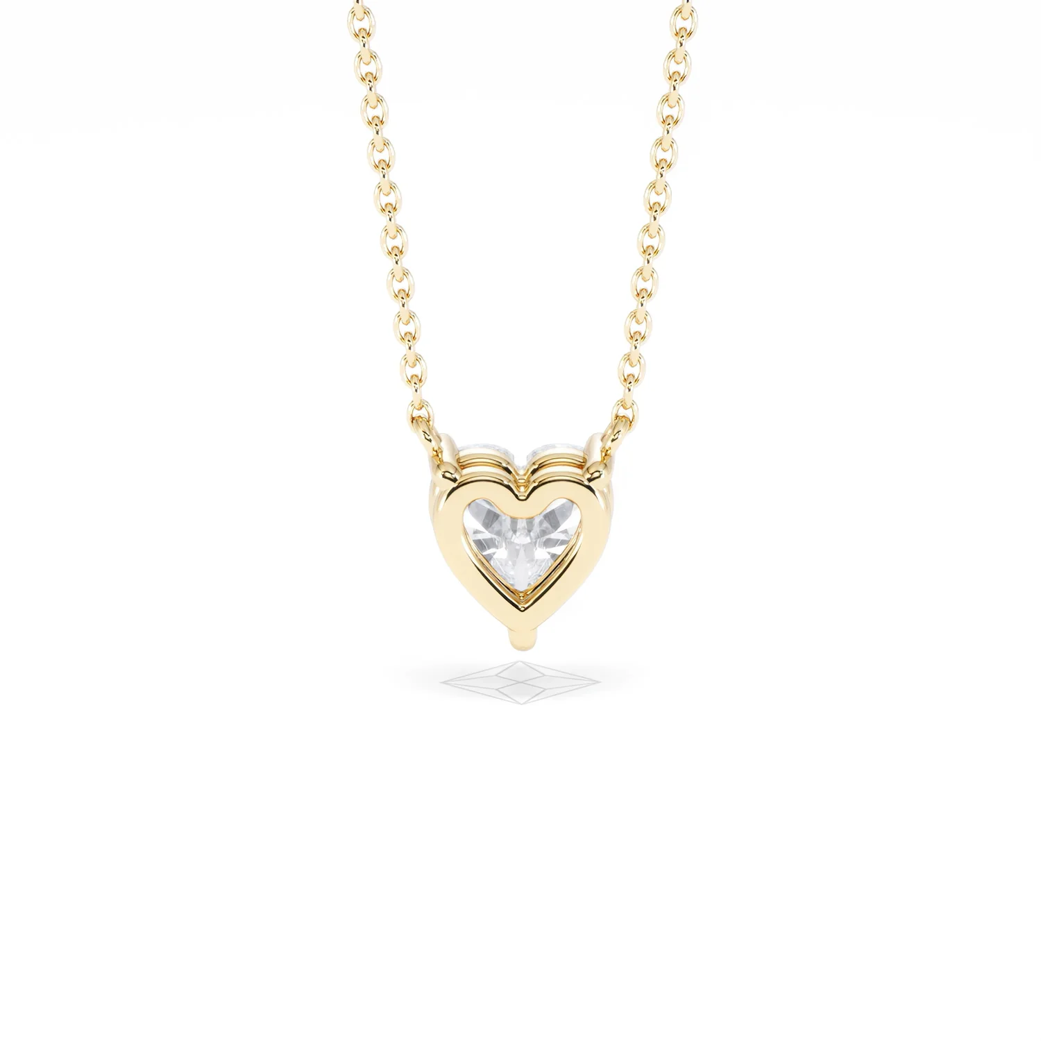 Wanderlust Floating Heart Cut Lab Diamond Solitaire Necklace 1.00ct H/SI in 9K Gold - Image 50