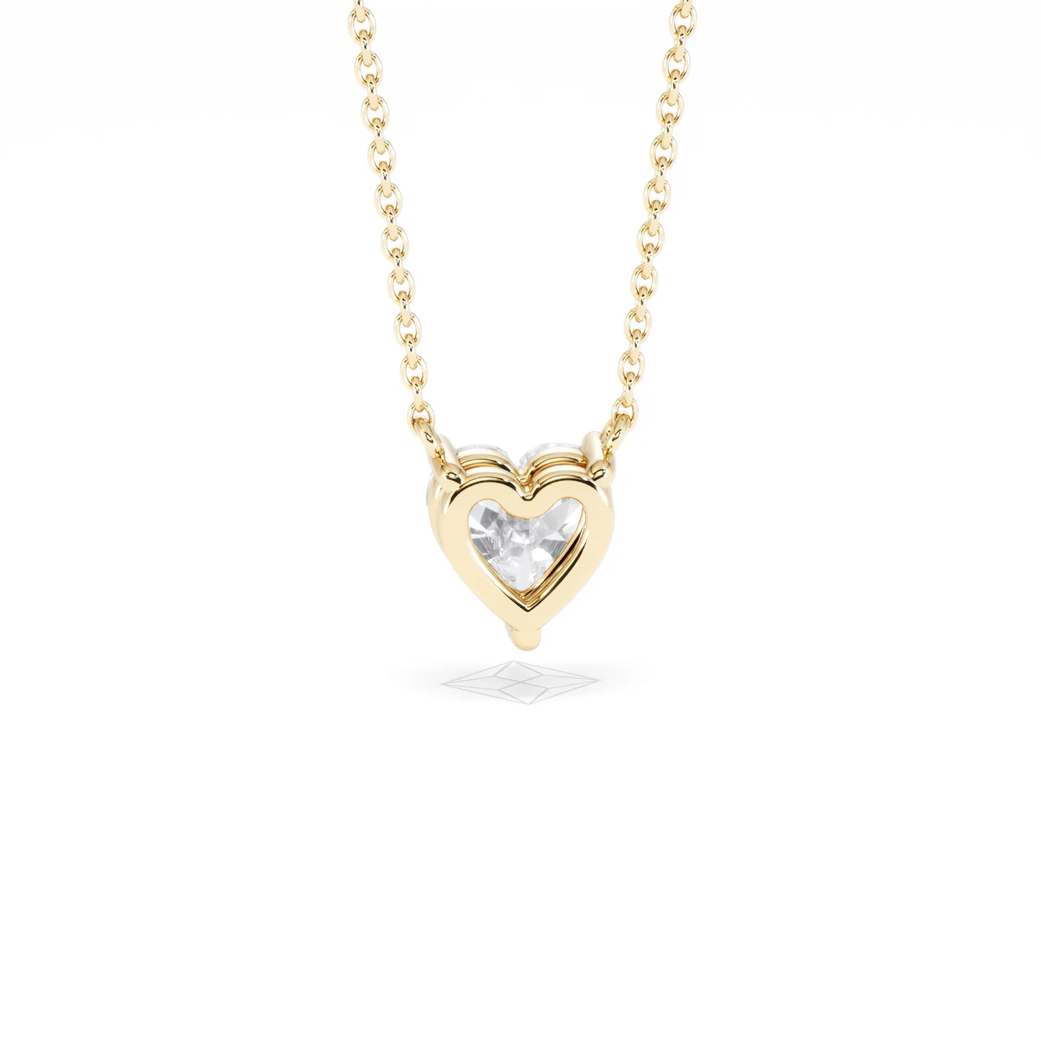 Wanderlust Floating Heart Cut Lab Diamond Solitaire Necklace 1.00ct H/SI in 9K Gold - Image 51