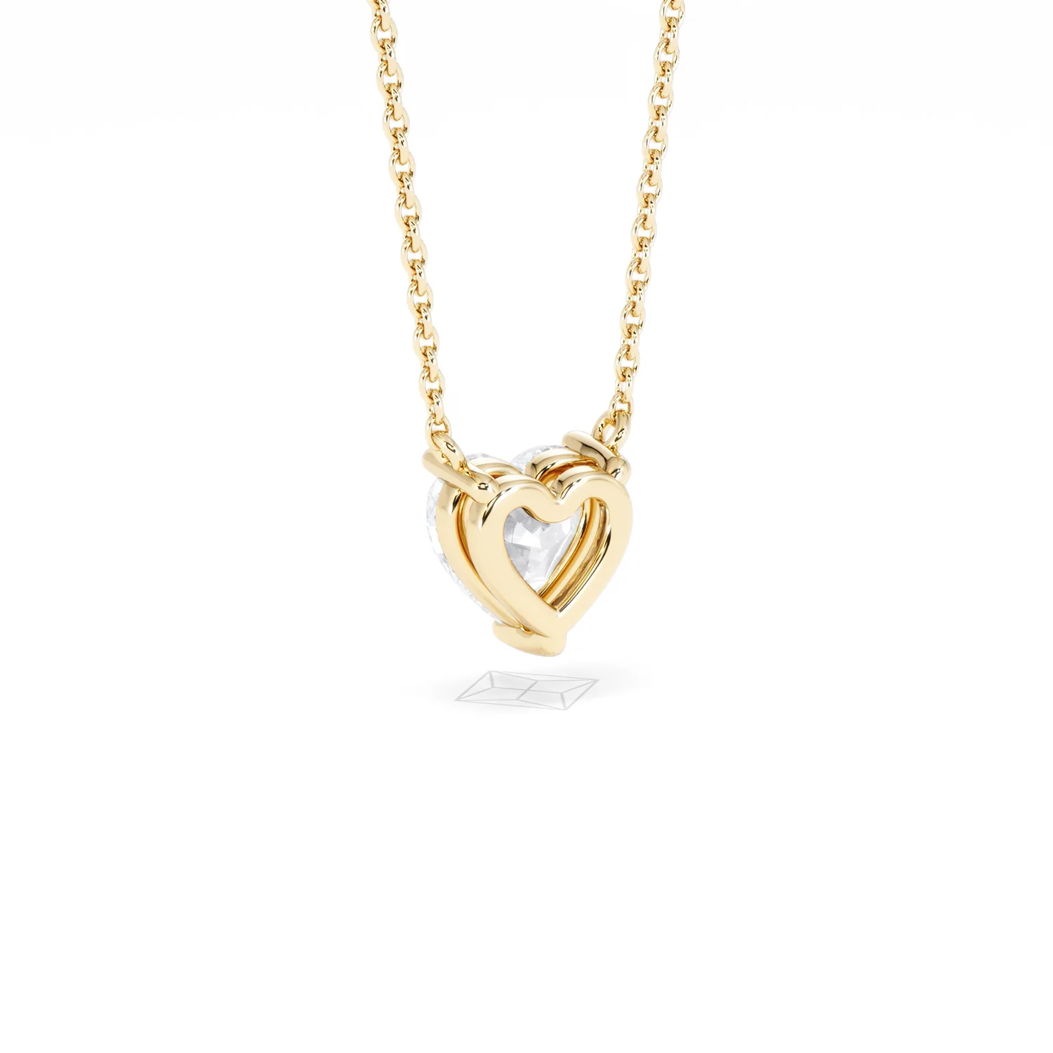 Wanderlust Floating Heart Cut Lab Diamond Solitaire Necklace 1.00ct H/SI in 9K Gold - Image 56