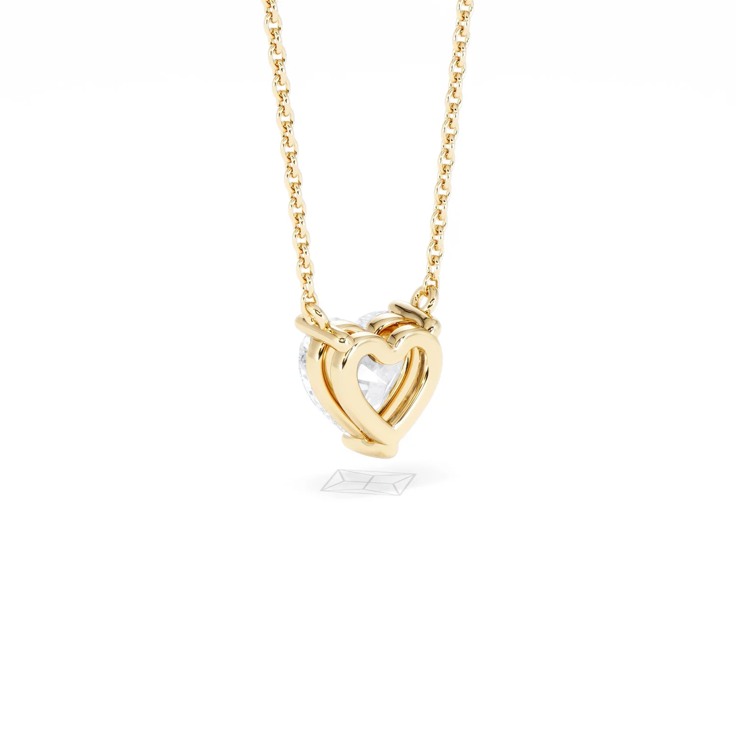 Wanderlust Floating Heart Cut Lab Diamond Solitaire Necklace 1.00ct H/SI in 9K Gold - Image 57