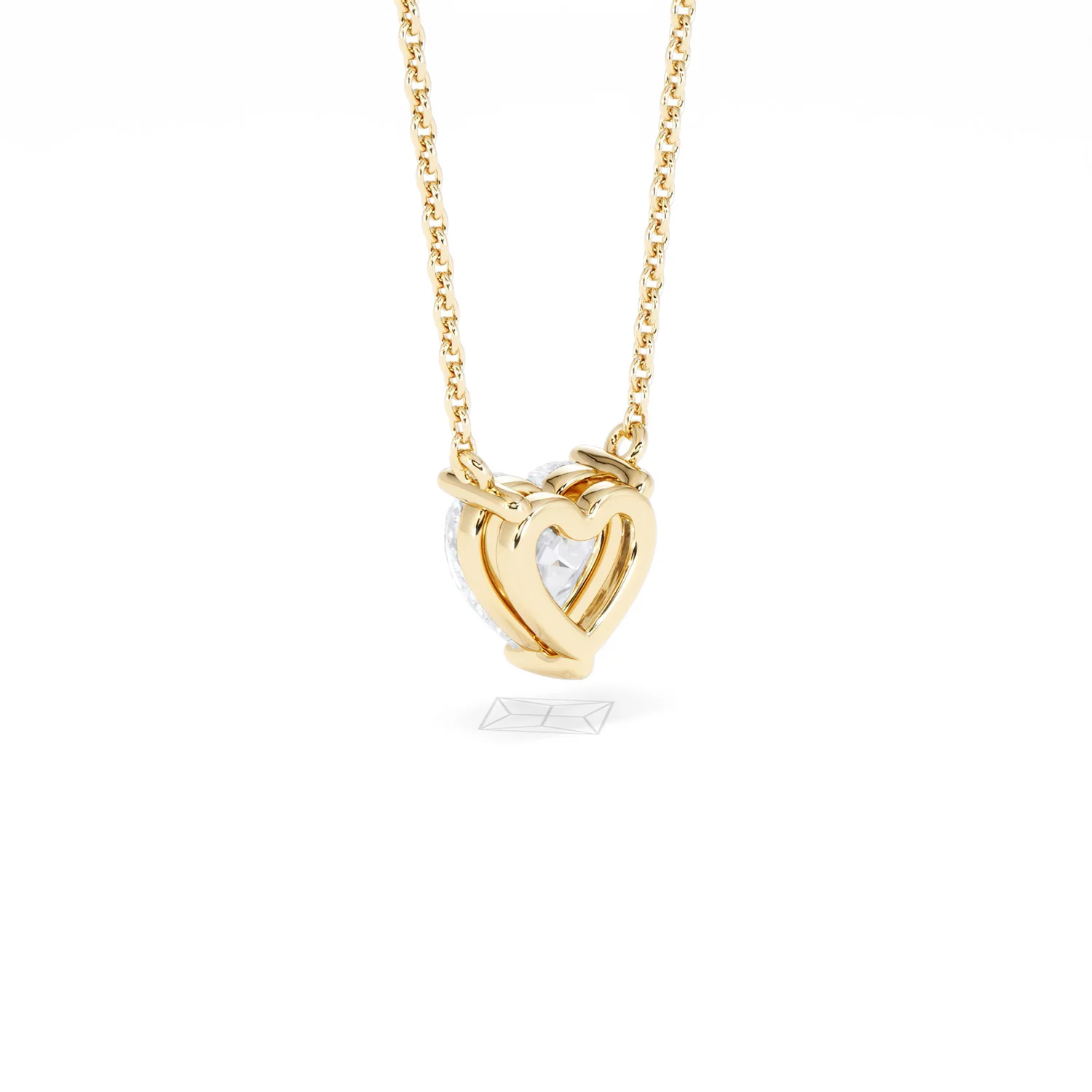 Wanderlust Floating Heart Cut Lab Diamond Solitaire Necklace 1.00ct H/SI in 9K Gold - Image 58