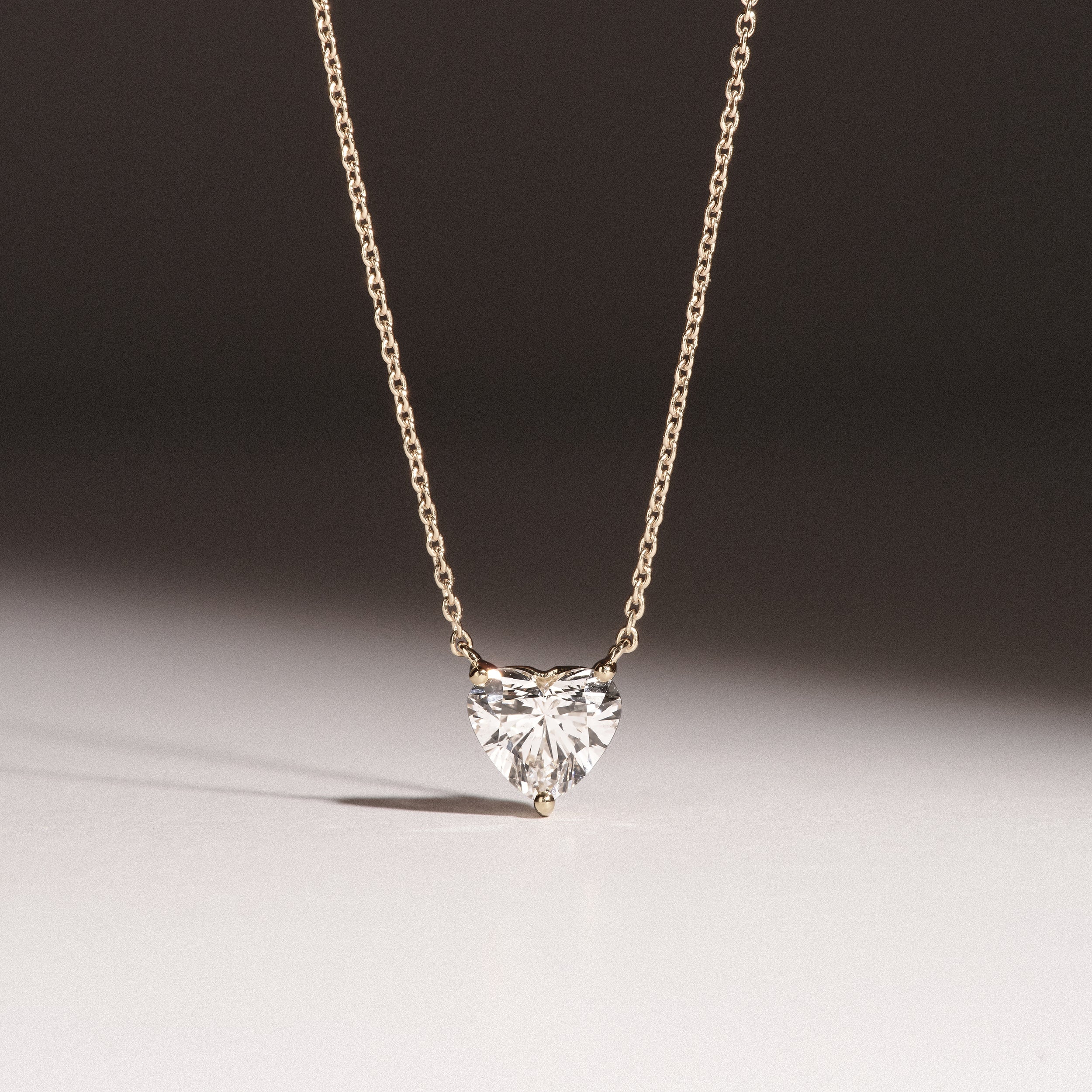 Wanderlust Floating Heart Cut Lab Diamond Solitaire Necklace 1.00ct H/SI in 9K Gold - Image 6