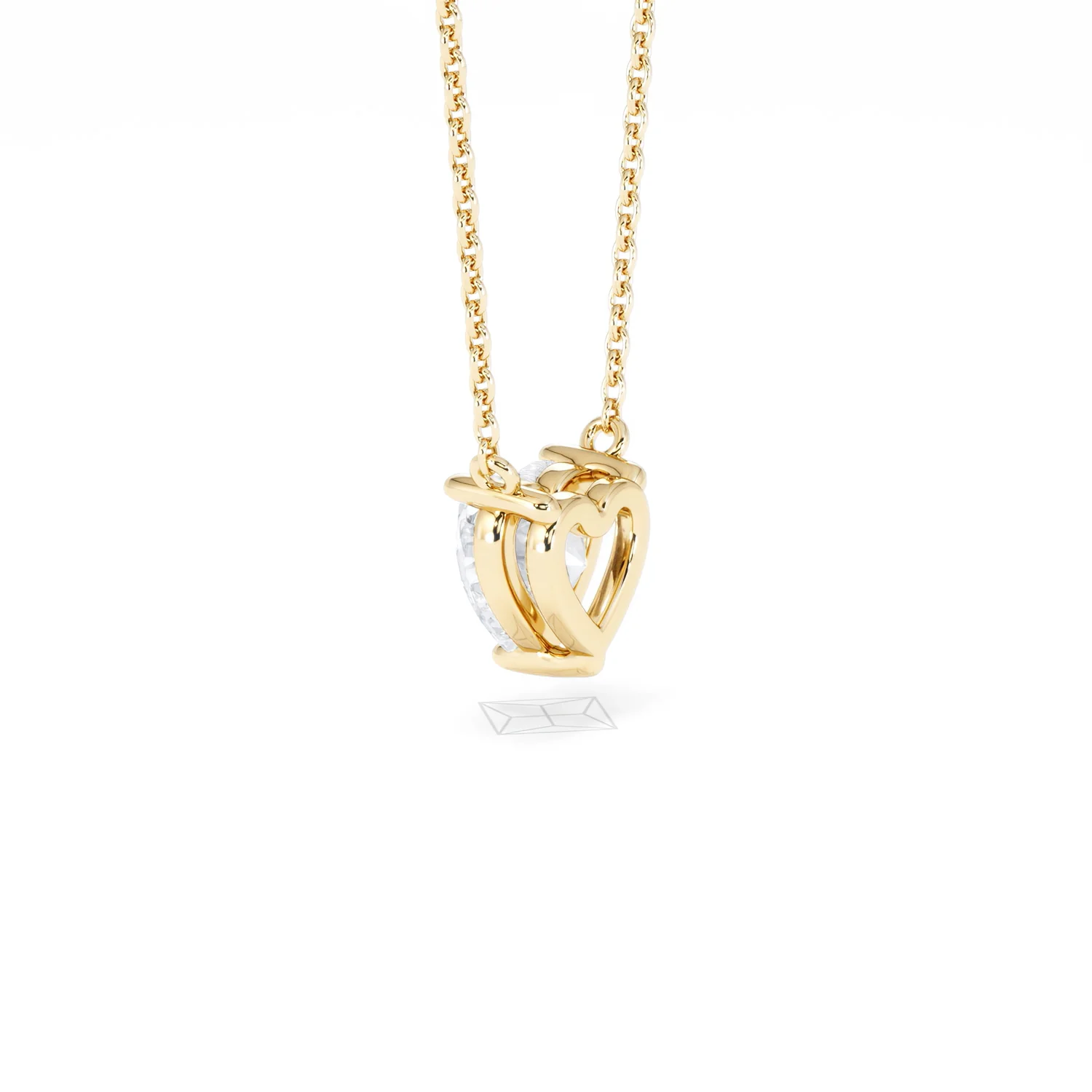Wanderlust Floating Heart Cut Lab Diamond Solitaire Necklace 1.00ct H/SI in 9K Gold - Image 62