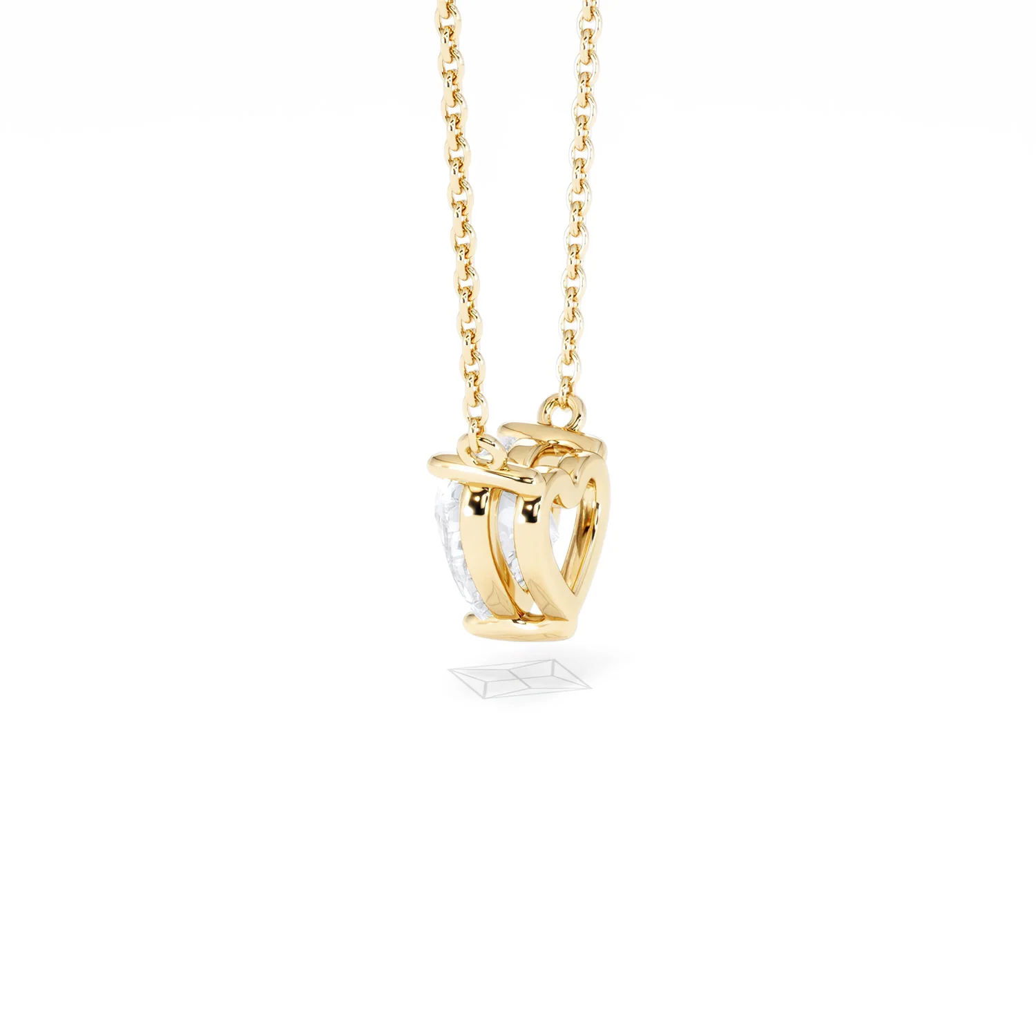 Wanderlust Floating Heart Cut Lab Diamond Solitaire Necklace 1.00ct H/SI in 9K Gold - Image 64