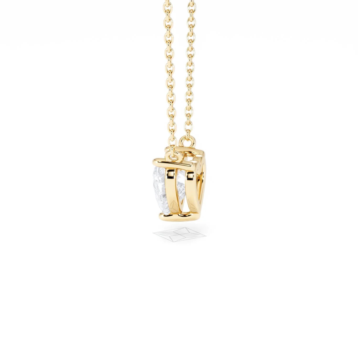 Wanderlust Floating Heart Cut Lab Diamond Solitaire Necklace 1.00ct H/SI in 9K Gold - Image 67