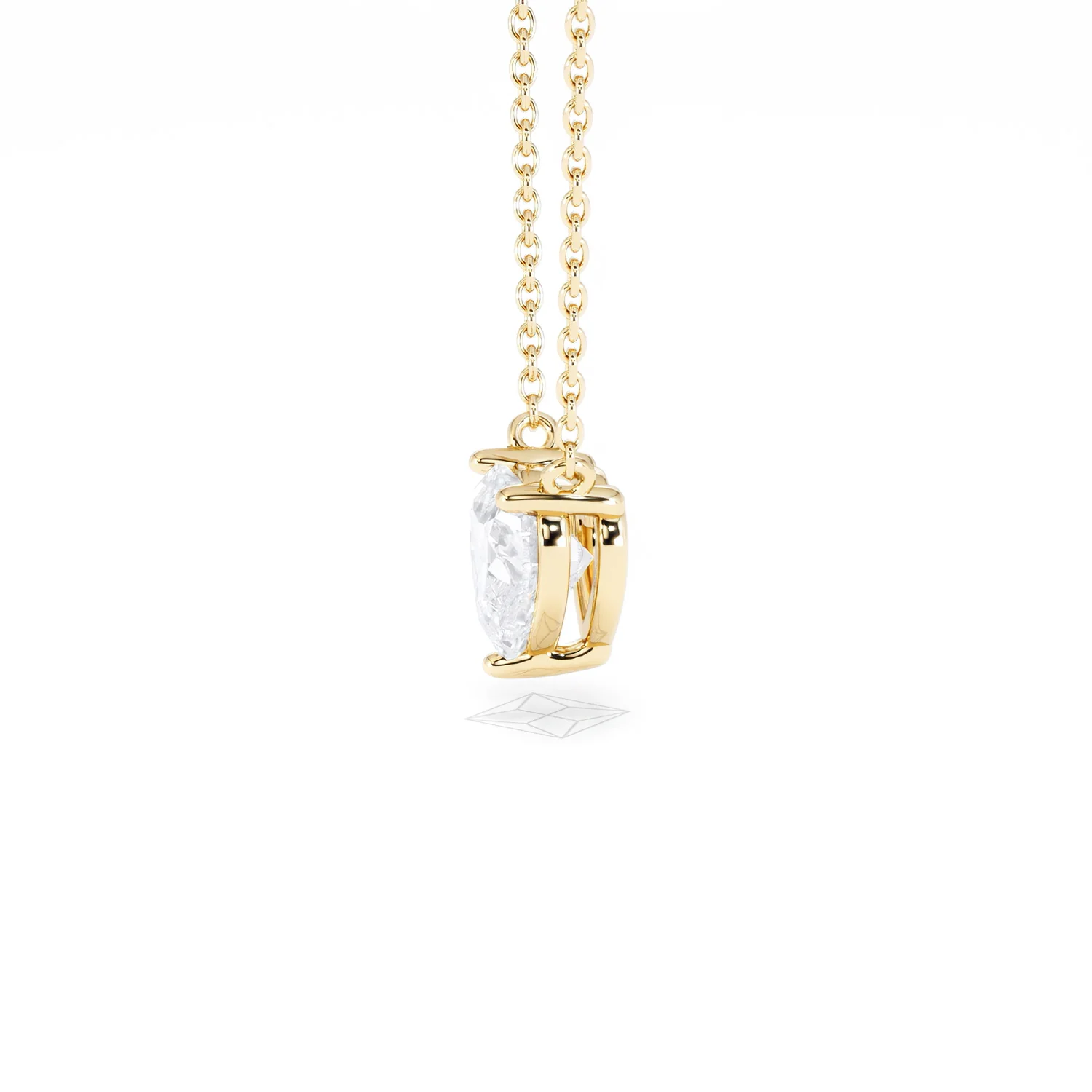 Wanderlust Floating Heart Cut Lab Diamond Solitaire Necklace 1.00ct H/SI in 9K Gold - Image 72
