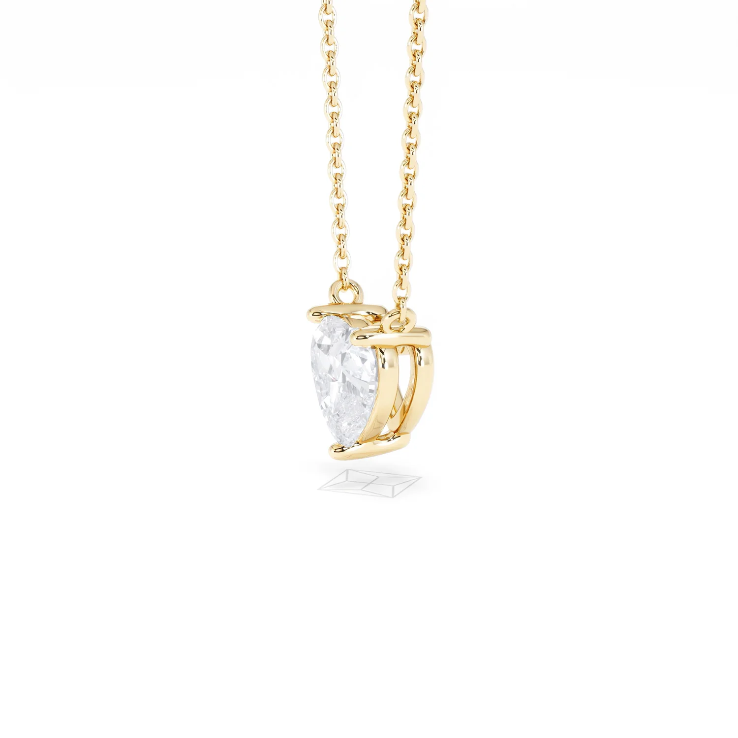 Wanderlust Floating Heart Cut Lab Diamond Solitaire Necklace 1.00ct H/SI in 9K Gold - Image 75