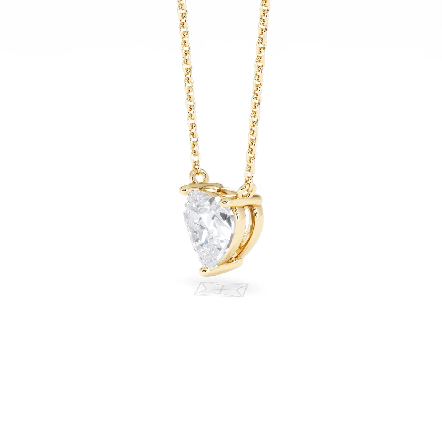 Wanderlust Floating Heart Cut Lab Diamond Solitaire Necklace 1.00ct H/SI in 9K Gold - Image 78