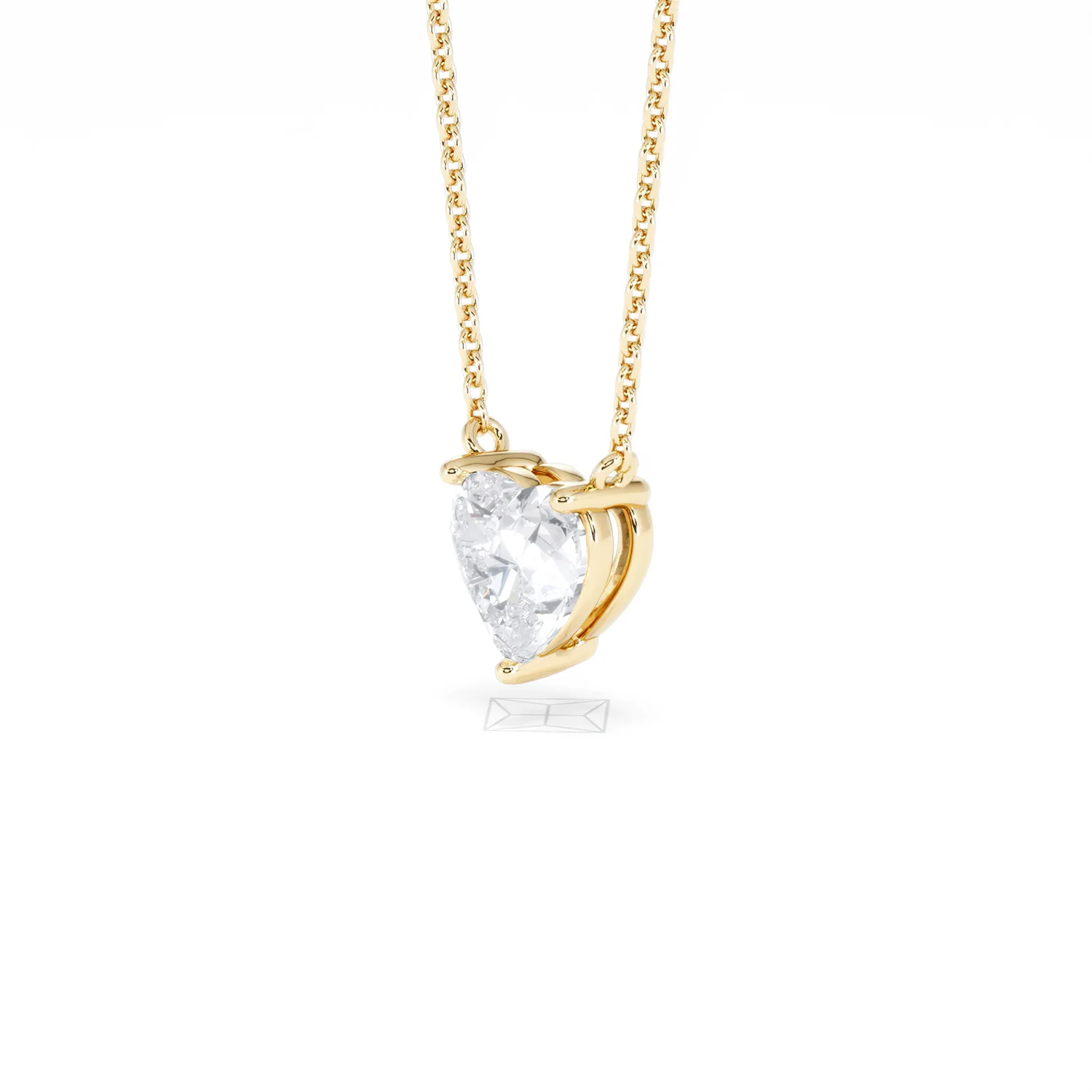 Wanderlust Floating Heart Cut Lab Diamond Solitaire Necklace 1.00ct H/SI in 9K Gold - Image 79