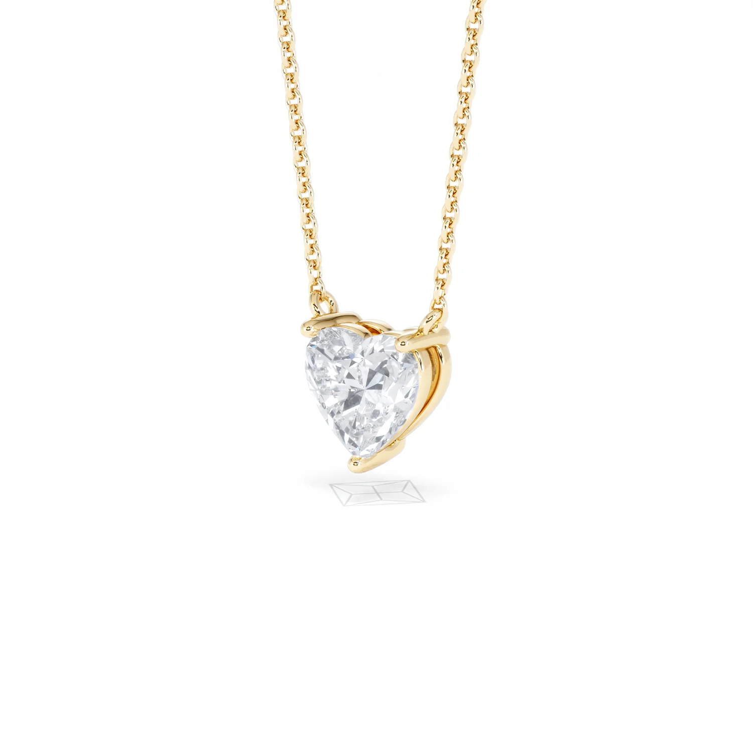 Wanderlust Floating Heart Cut Lab Diamond Solitaire Necklace 1.00ct H/SI in 9K Gold - Image 82