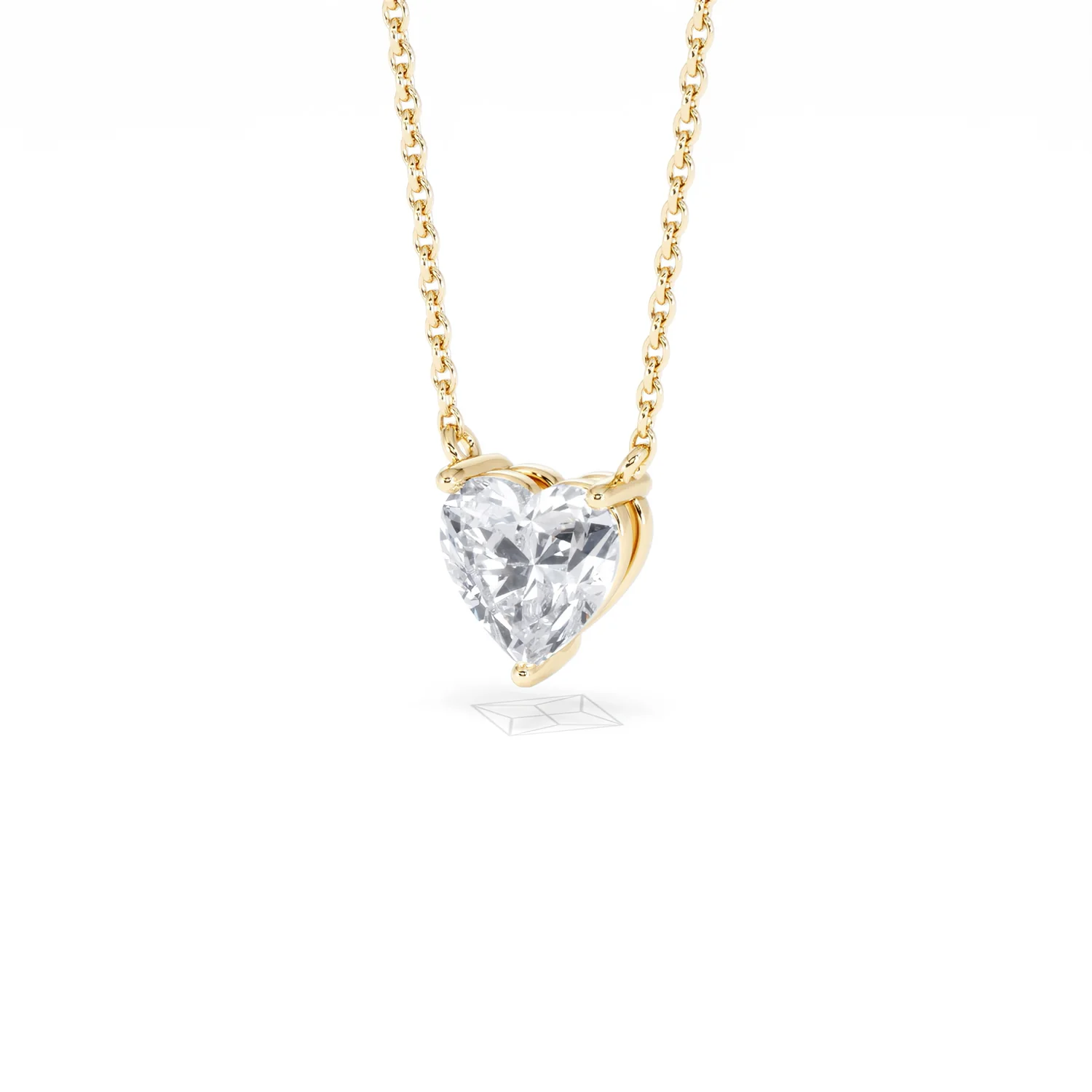 Wanderlust Floating Heart Cut Lab Diamond Solitaire Necklace 1.00ct H/SI in 9K Gold - Image 84