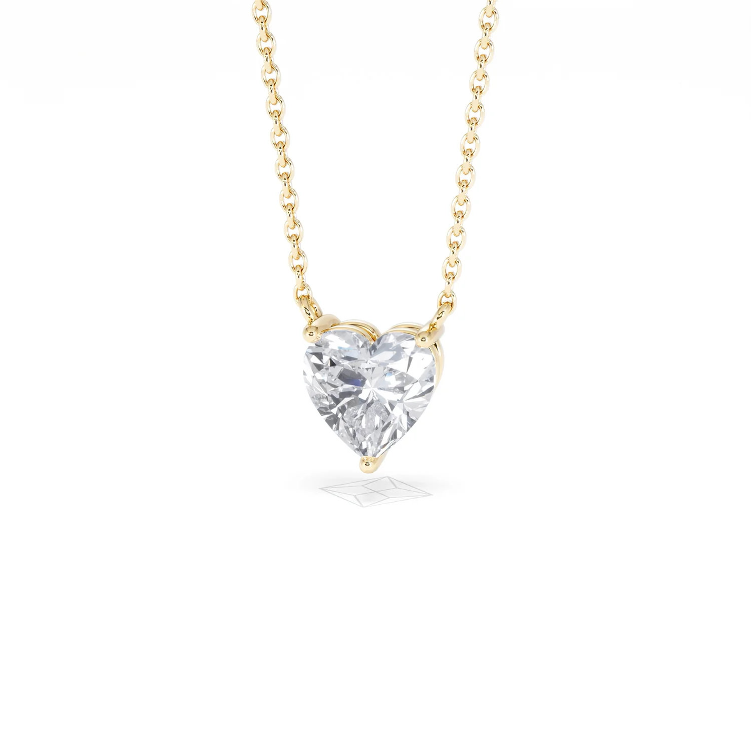 Wanderlust Floating Heart Cut Lab Diamond Solitaire Necklace 1.00ct H/SI in 9K Gold - Image 87