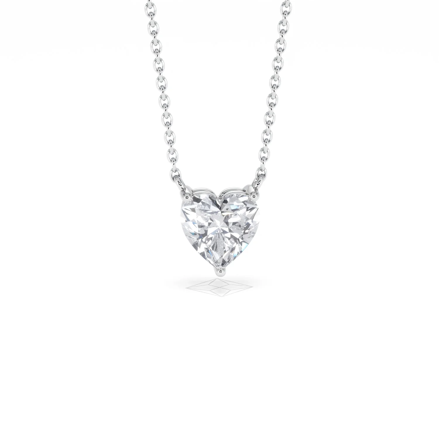 Wanderlust Floating Heart Cut Lab Diamond Solitaire Necklace 1.00ct H/SI in 9K White Gold - Image 11