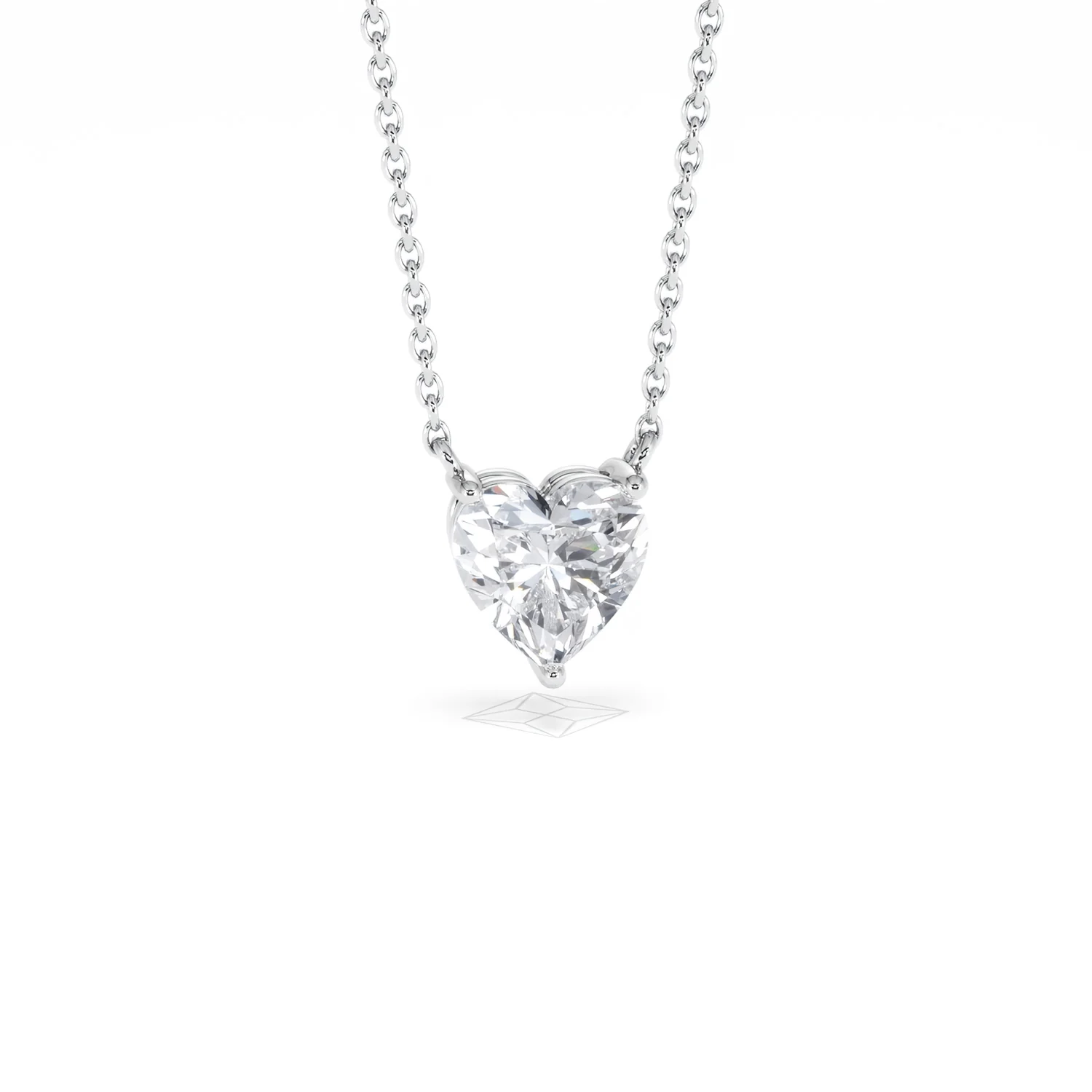 Wanderlust Floating Heart Cut Lab Diamond Solitaire Necklace 1.00ct H/SI in 9K White Gold - Image 12