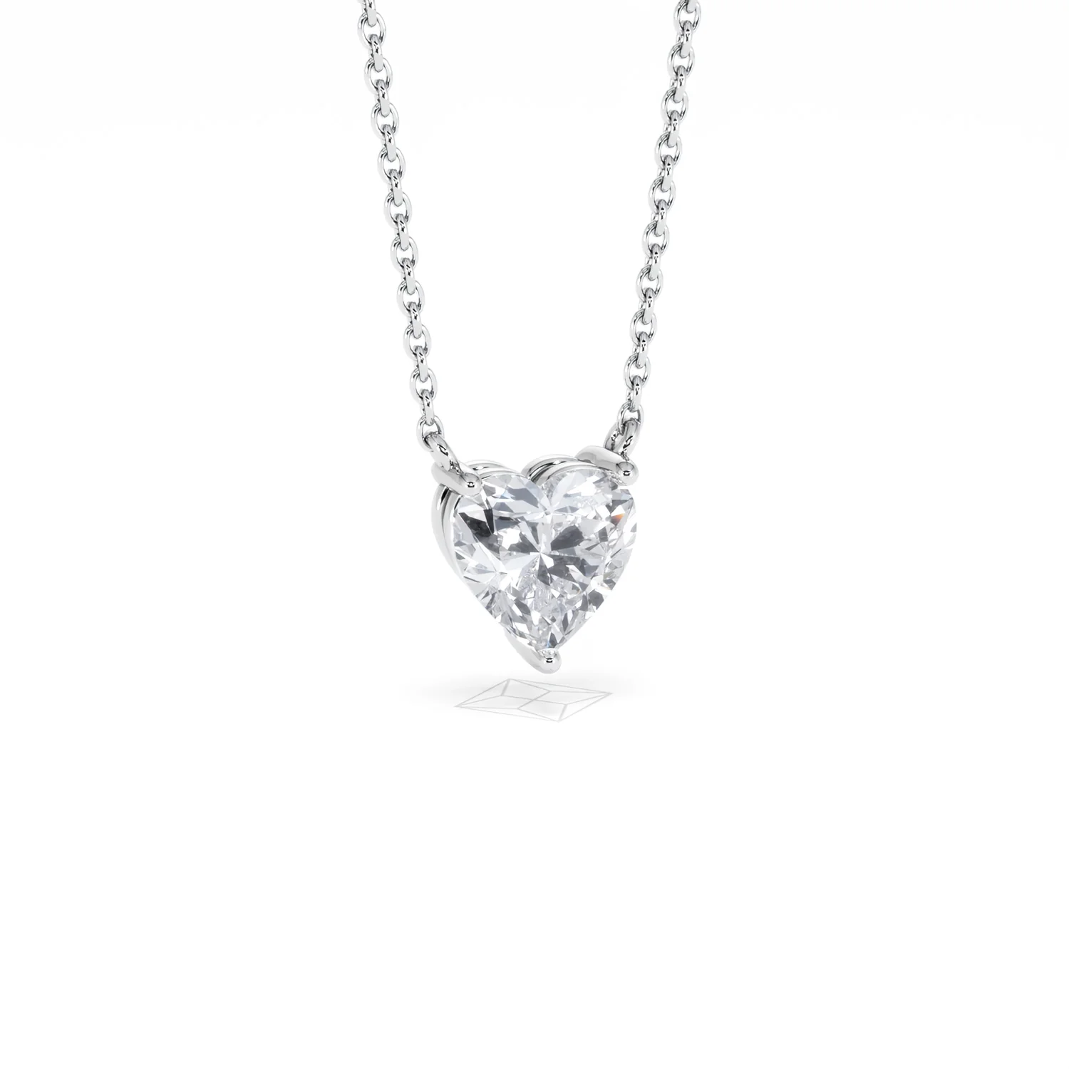 Wanderlust Floating Heart Cut Lab Diamond Solitaire Necklace 1.00ct H/SI in 9K White Gold - Image 14