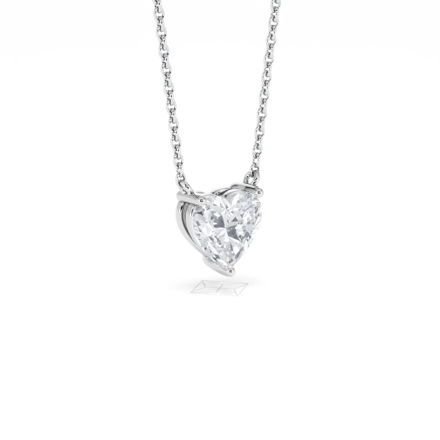 Wanderlust Floating Heart Cut Lab Diamond Solitaire Necklace 1.00ct H/SI in 9K White Gold - Image 17