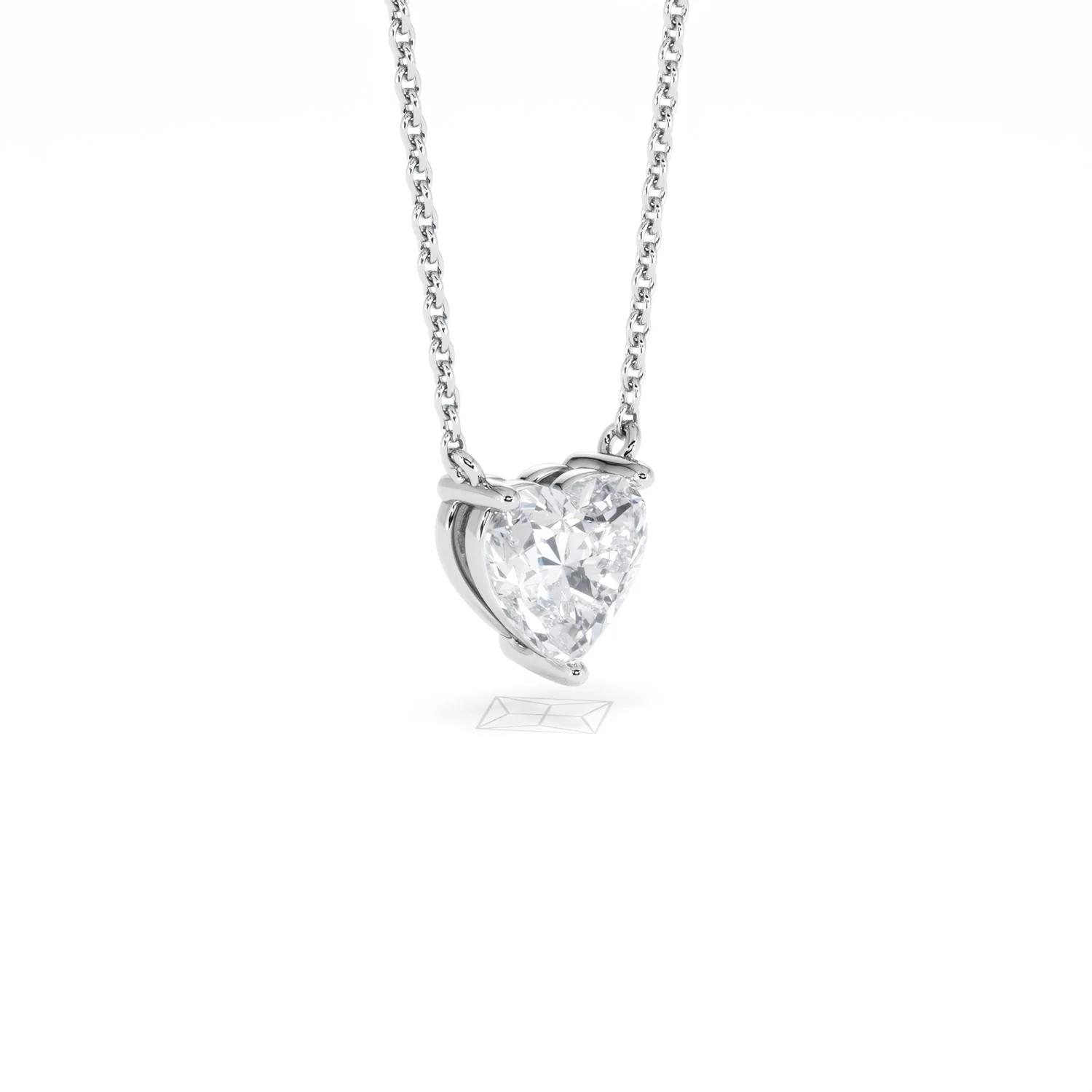 Wanderlust Floating Heart Cut Lab Diamond Solitaire Necklace 1.00ct H/SI in 9K White Gold - Image 18