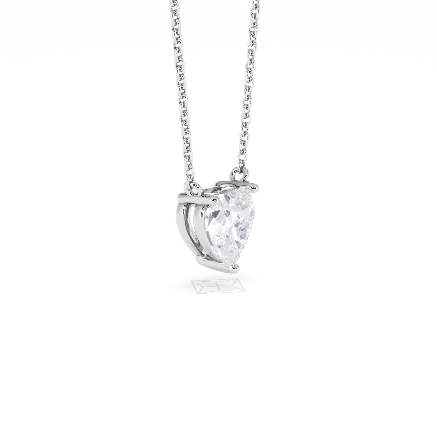 Wanderlust Floating Heart Cut Lab Diamond Solitaire Necklace 1.00ct H/SI in 9K White Gold - Image 22