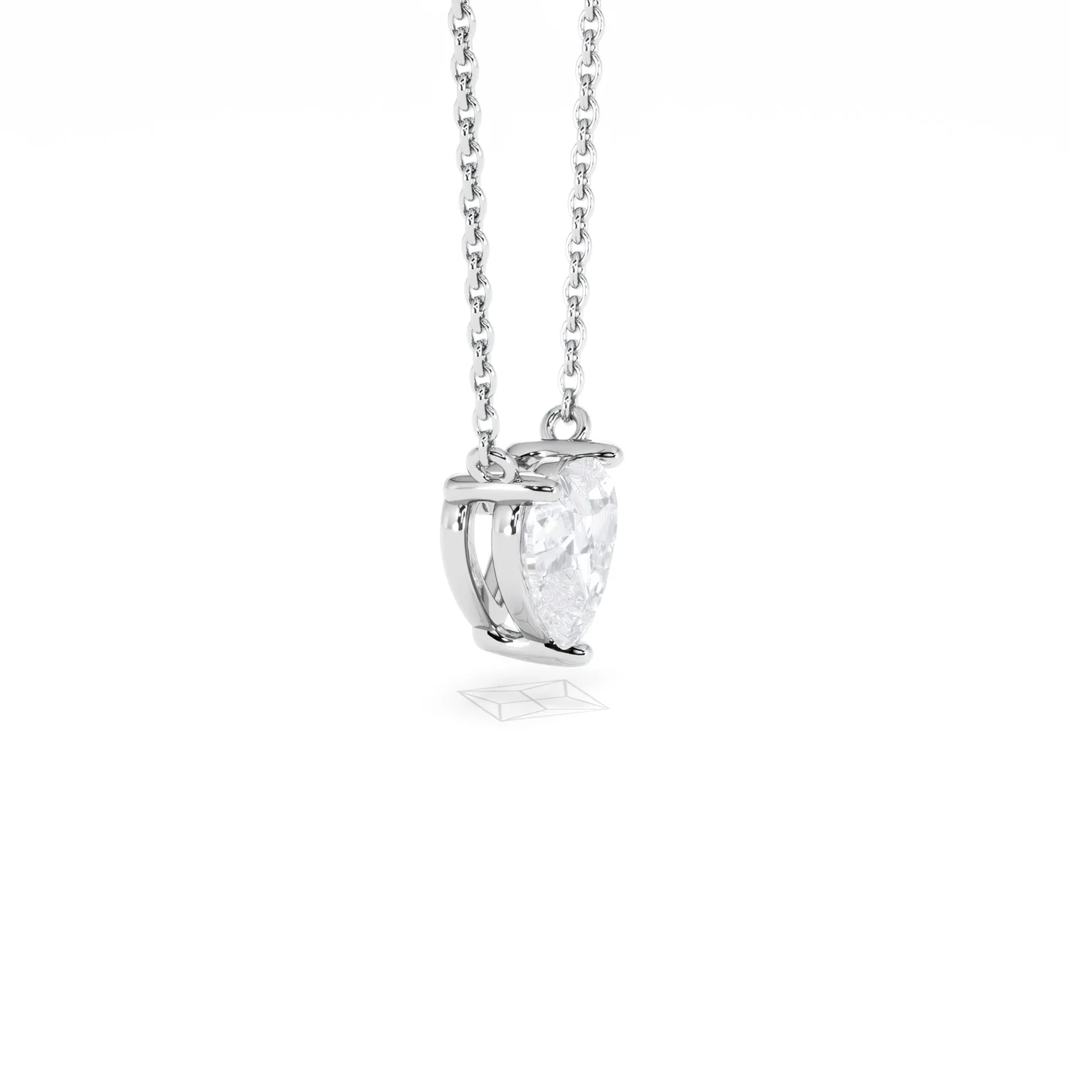 Wanderlust Floating Heart Cut Lab Diamond Solitaire Necklace 1.00ct H/SI in 9K White Gold - Image 25