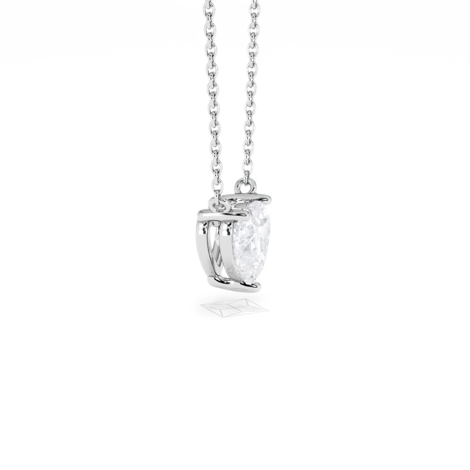 Wanderlust Floating Heart Cut Lab Diamond Solitaire Necklace 1.00ct H/SI in 9K White Gold - Image 26