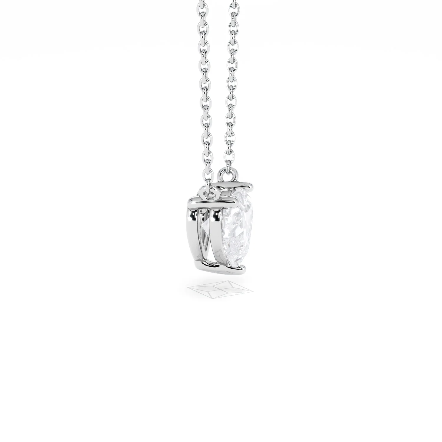 Wanderlust Floating Heart Cut Lab Diamond Solitaire Necklace 1.00ct H/SI in 9K White Gold - Image 27