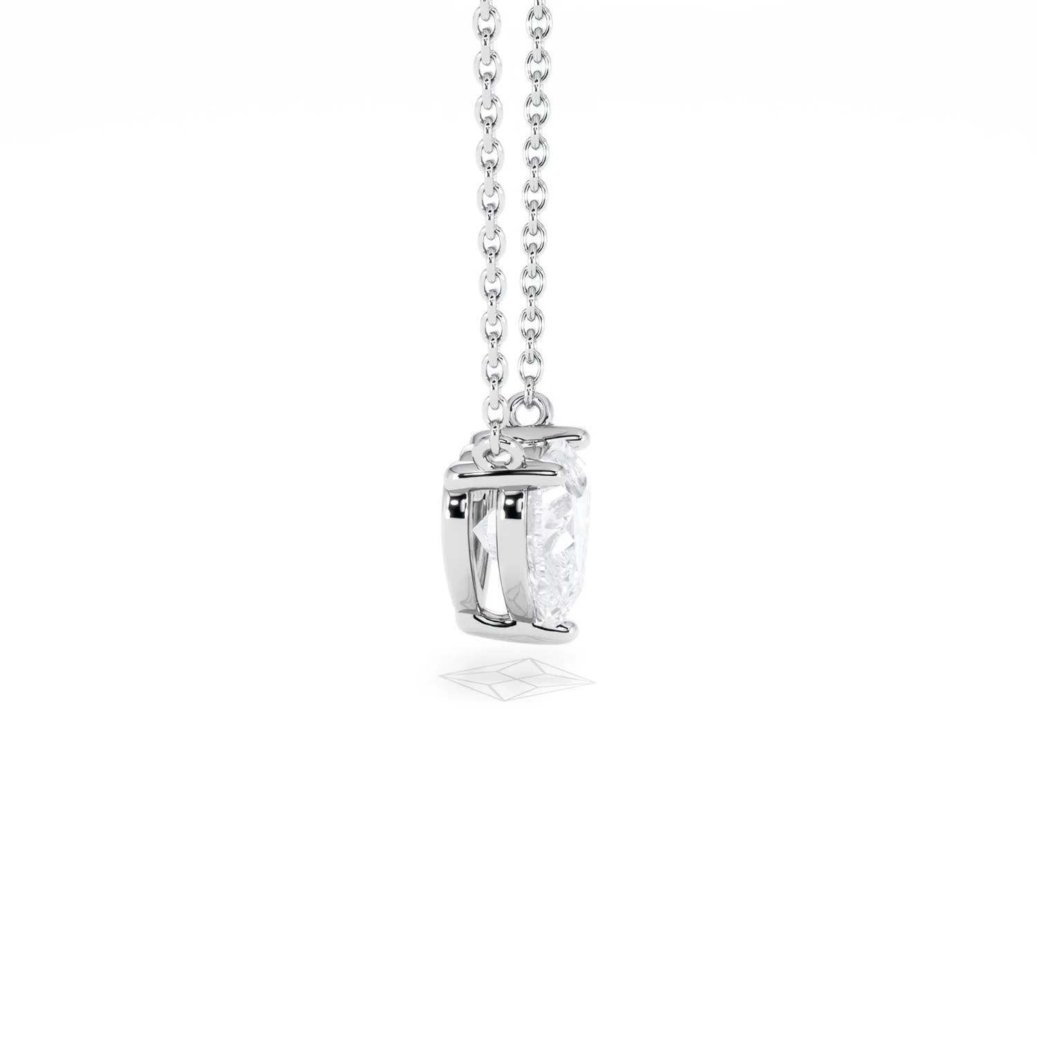 Wanderlust Floating Heart Cut Lab Diamond Solitaire Necklace 1.00ct H/SI in 9K White Gold - Image 28