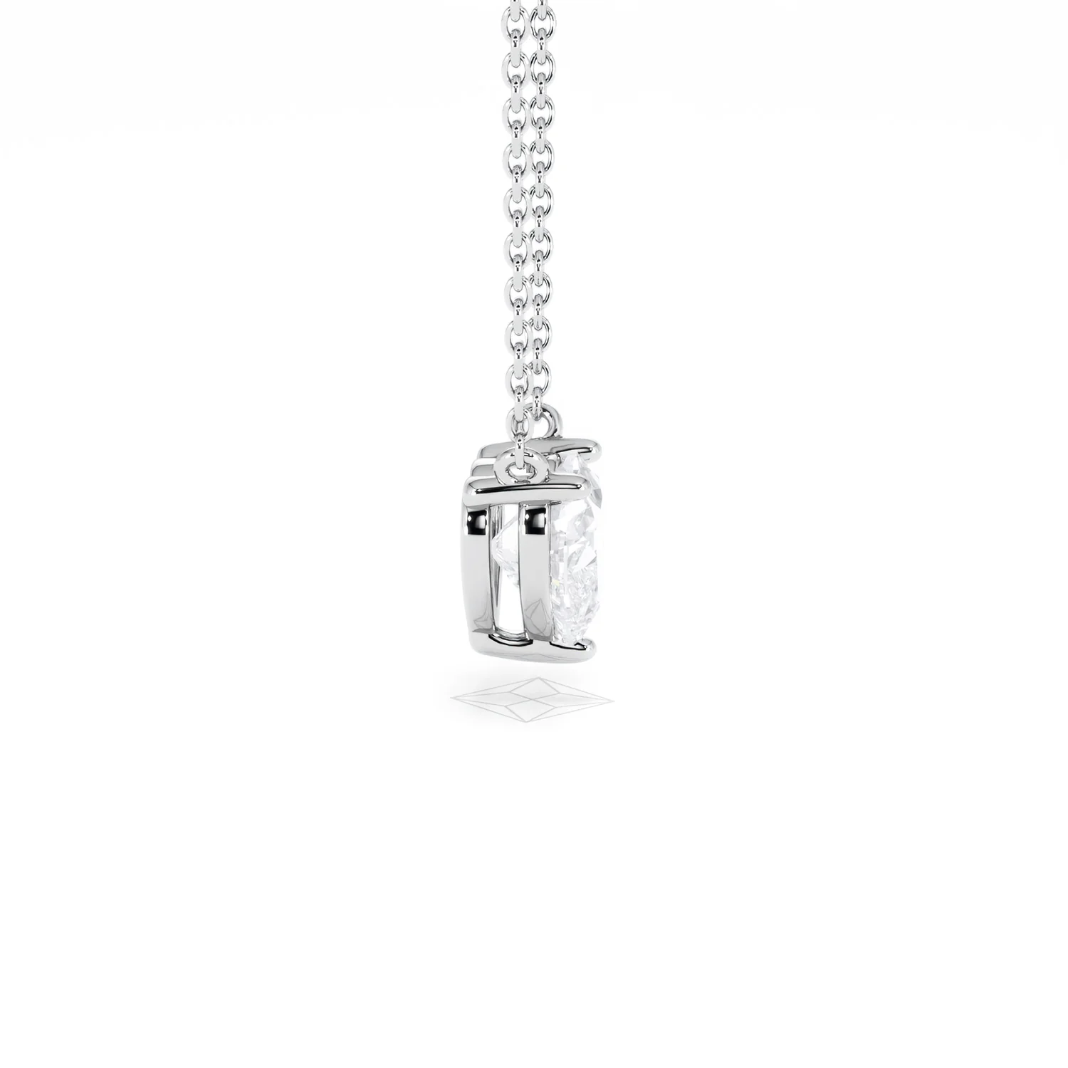 Wanderlust Floating Heart Cut Lab Diamond Solitaire Necklace 1.00ct H/SI in 9K White Gold - Image 29