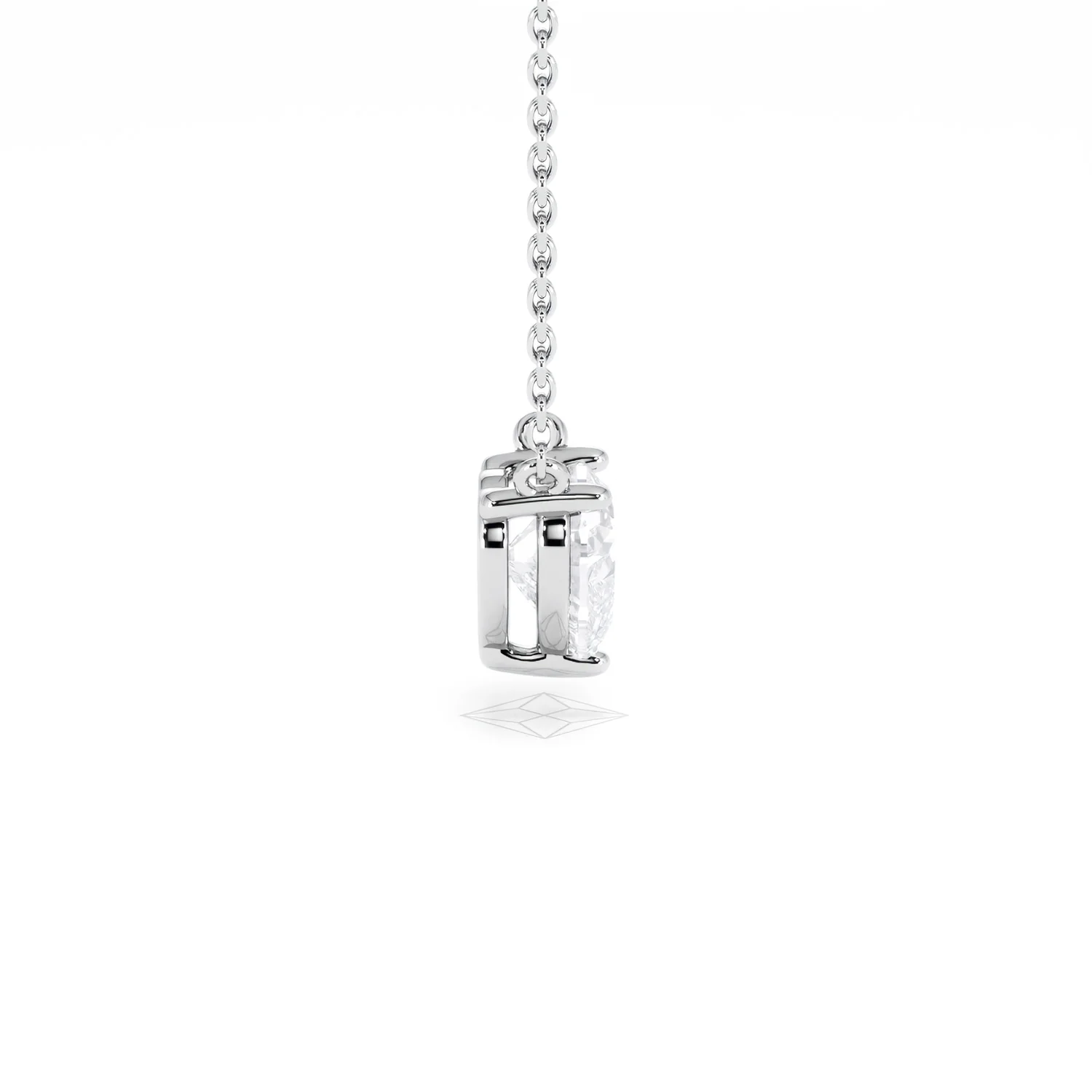 Wanderlust Floating Heart Cut Lab Diamond Solitaire Necklace 1.00ct H/SI in 9K White Gold - Image 30