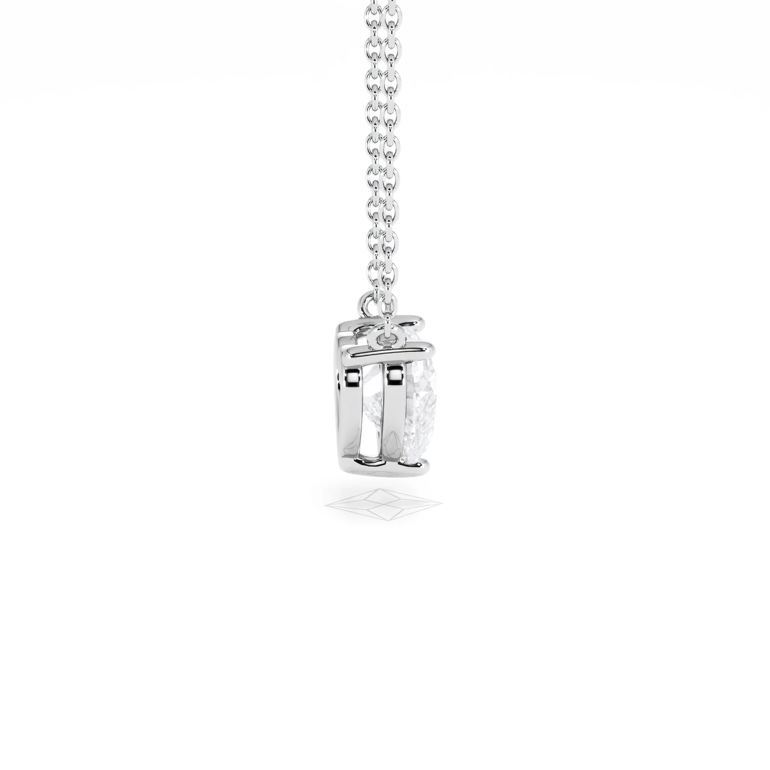 Wanderlust Floating Heart Cut Lab Diamond Solitaire Necklace 1.00ct H/SI in 9K White Gold - Image 31