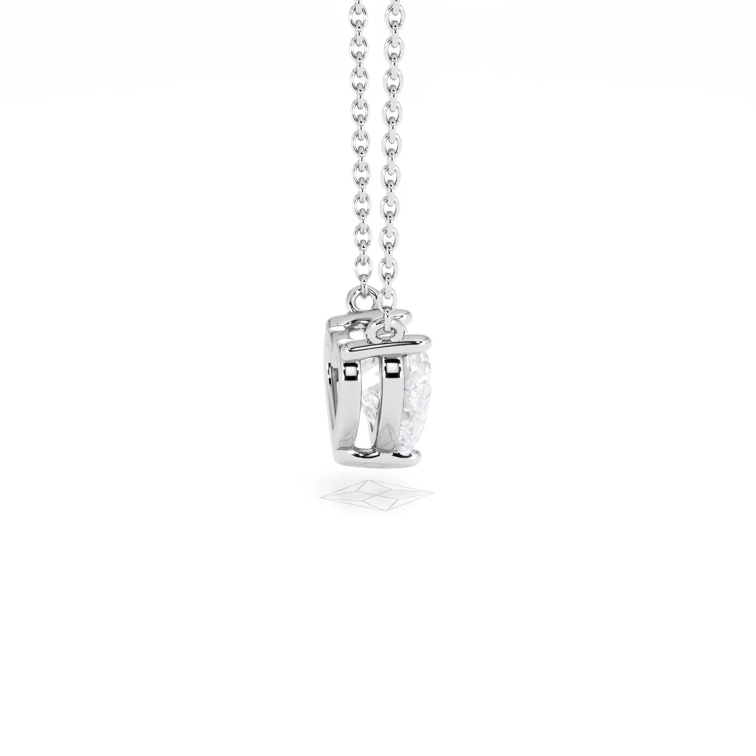 Wanderlust Floating Heart Cut Lab Diamond Solitaire Necklace 1.00ct H/SI in 9K White Gold - Image 32