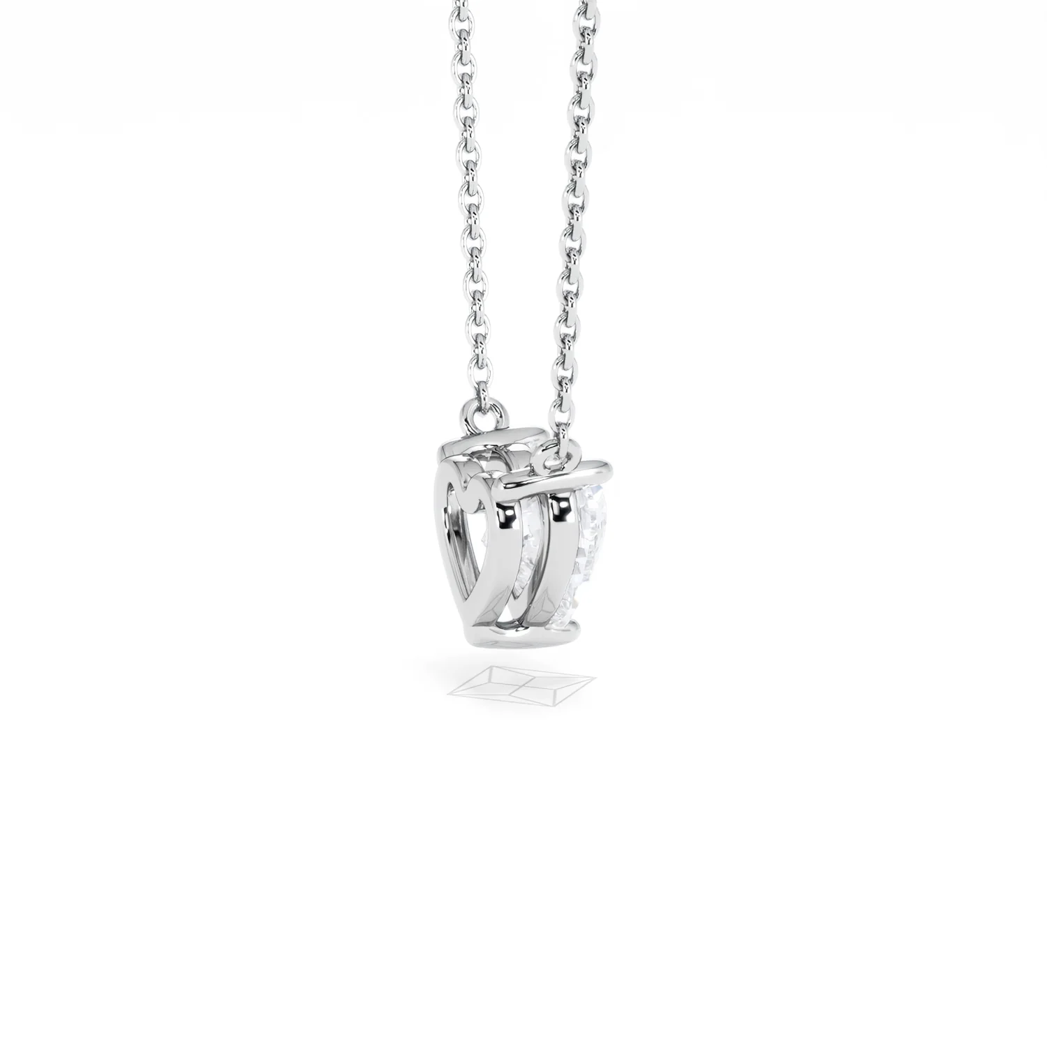 Wanderlust Floating Heart Cut Lab Diamond Solitaire Necklace 1.00ct H/SI in 9K White Gold - Image 35
