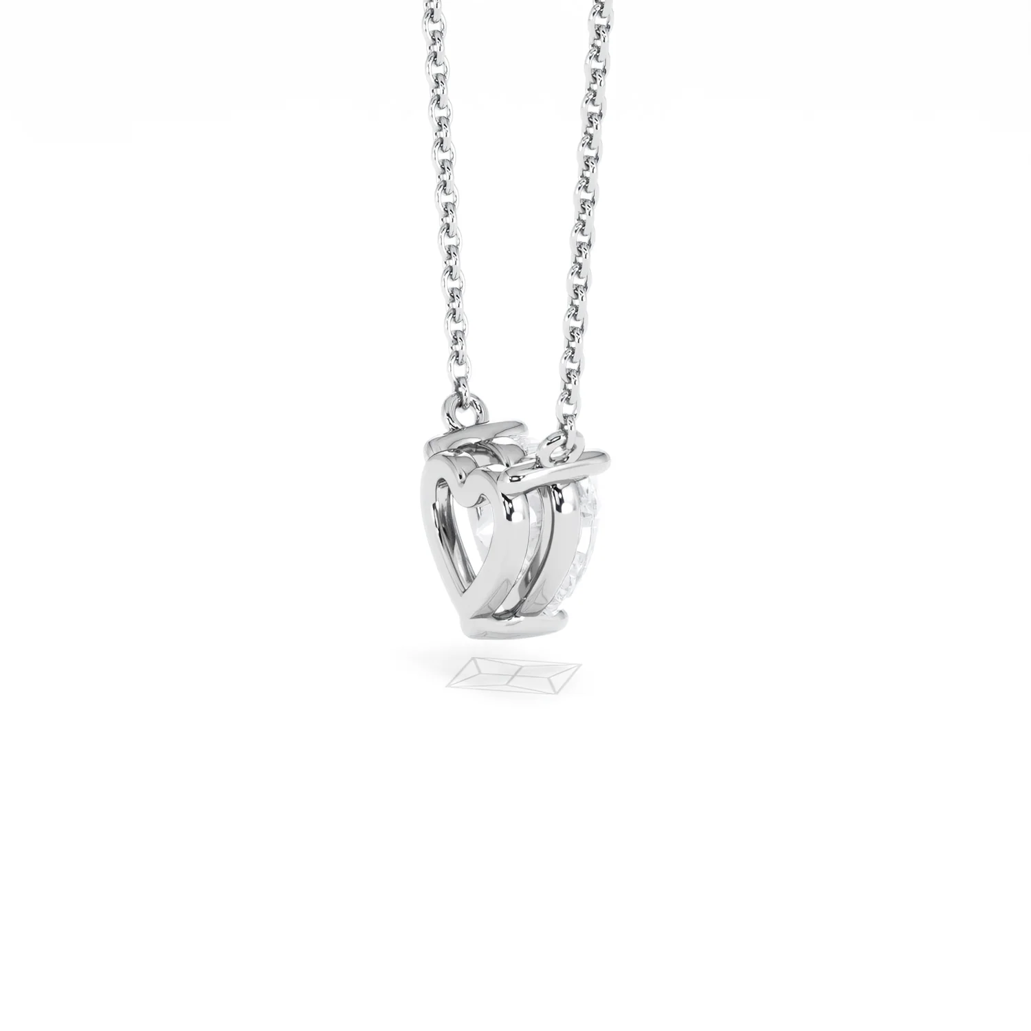 Wanderlust Floating Heart Cut Lab Diamond Solitaire Necklace 1.00ct H/SI in 9K White Gold - Image 37
