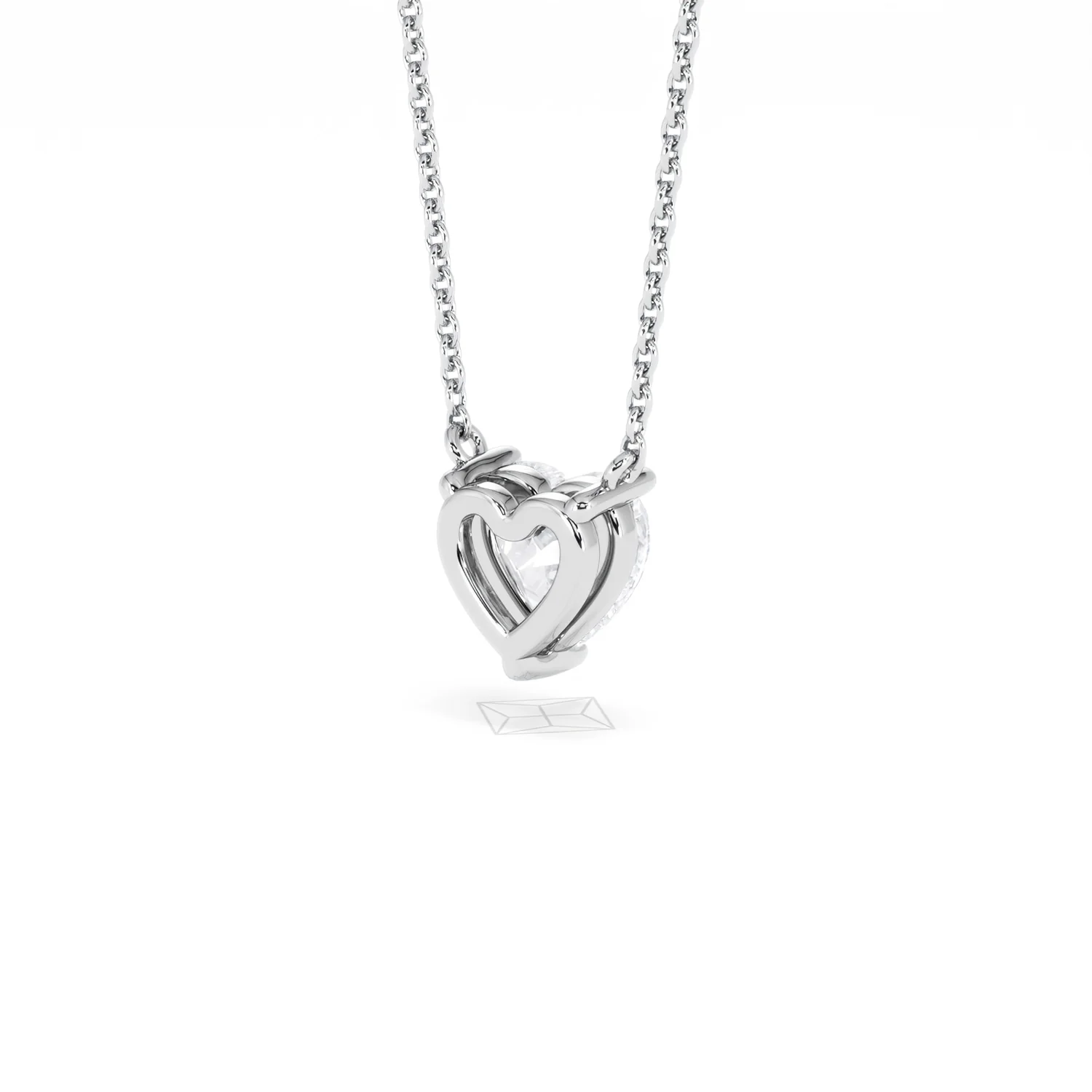Wanderlust Floating Heart Cut Lab Diamond Solitaire Necklace 1.00ct H/SI in 9K White Gold - Image 42