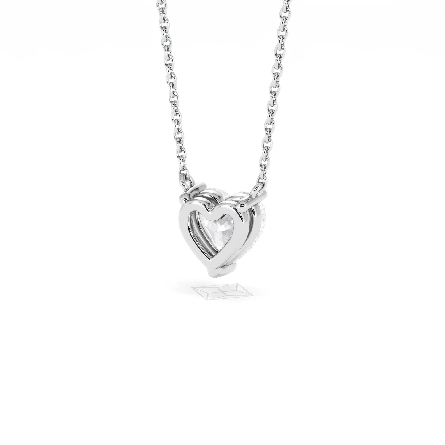 Wanderlust Floating Heart Cut Lab Diamond Solitaire Necklace 1.00ct H/SI in 9K White Gold - Image 44