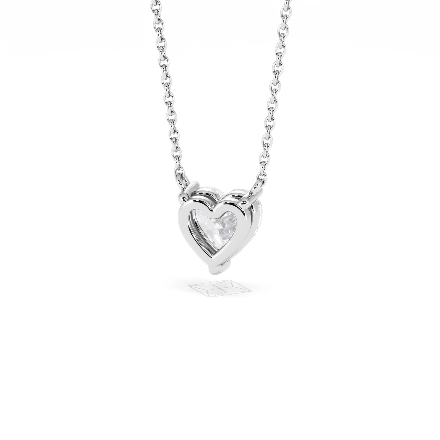 Wanderlust Floating Heart Cut Lab Diamond Solitaire Necklace 1.00ct H/SI in 9K White Gold - Image 46
