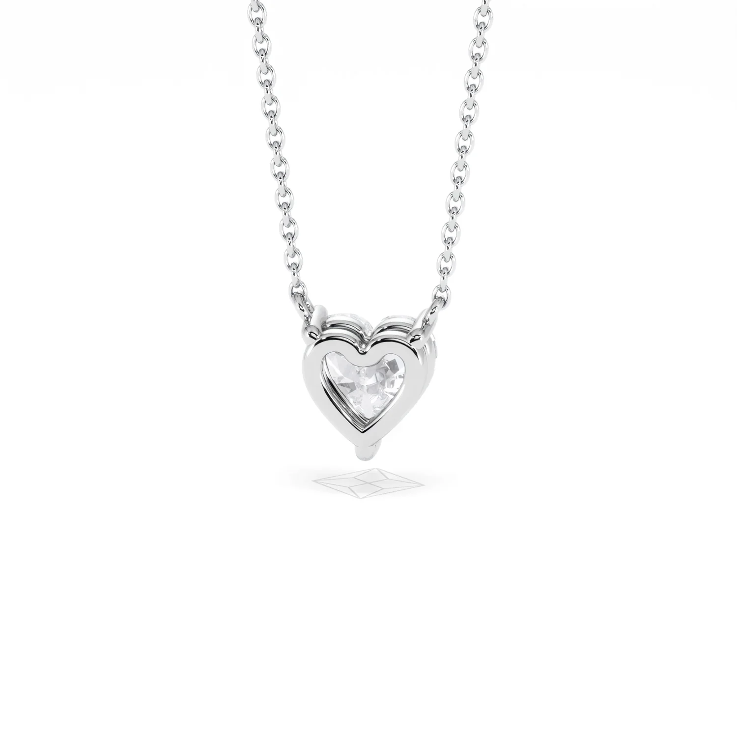 Wanderlust Floating Heart Cut Lab Diamond Solitaire Necklace 1.00ct H/SI in 9K White Gold - Image 48