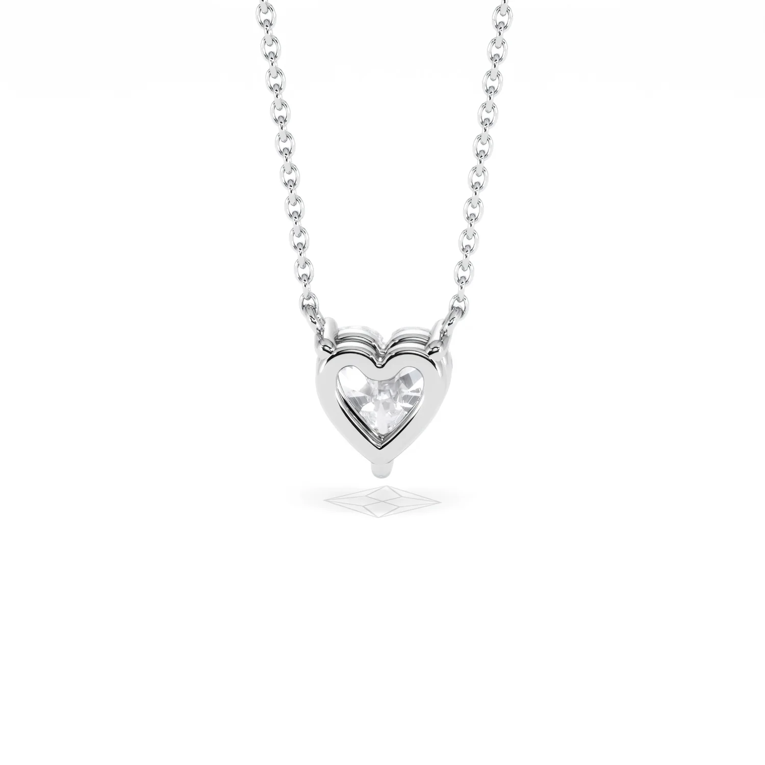 Wanderlust Floating Heart Cut Lab Diamond Solitaire Necklace 1.00ct H/SI in 9K White Gold - Image 49
