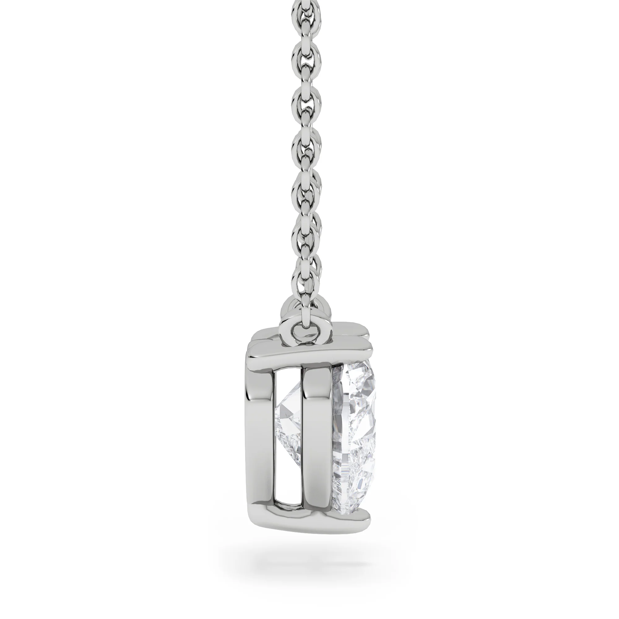 Wanderlust Floating Heart Cut Lab Diamond Solitaire Necklace 1.00ct H/SI in 9K White Gold - Image 5