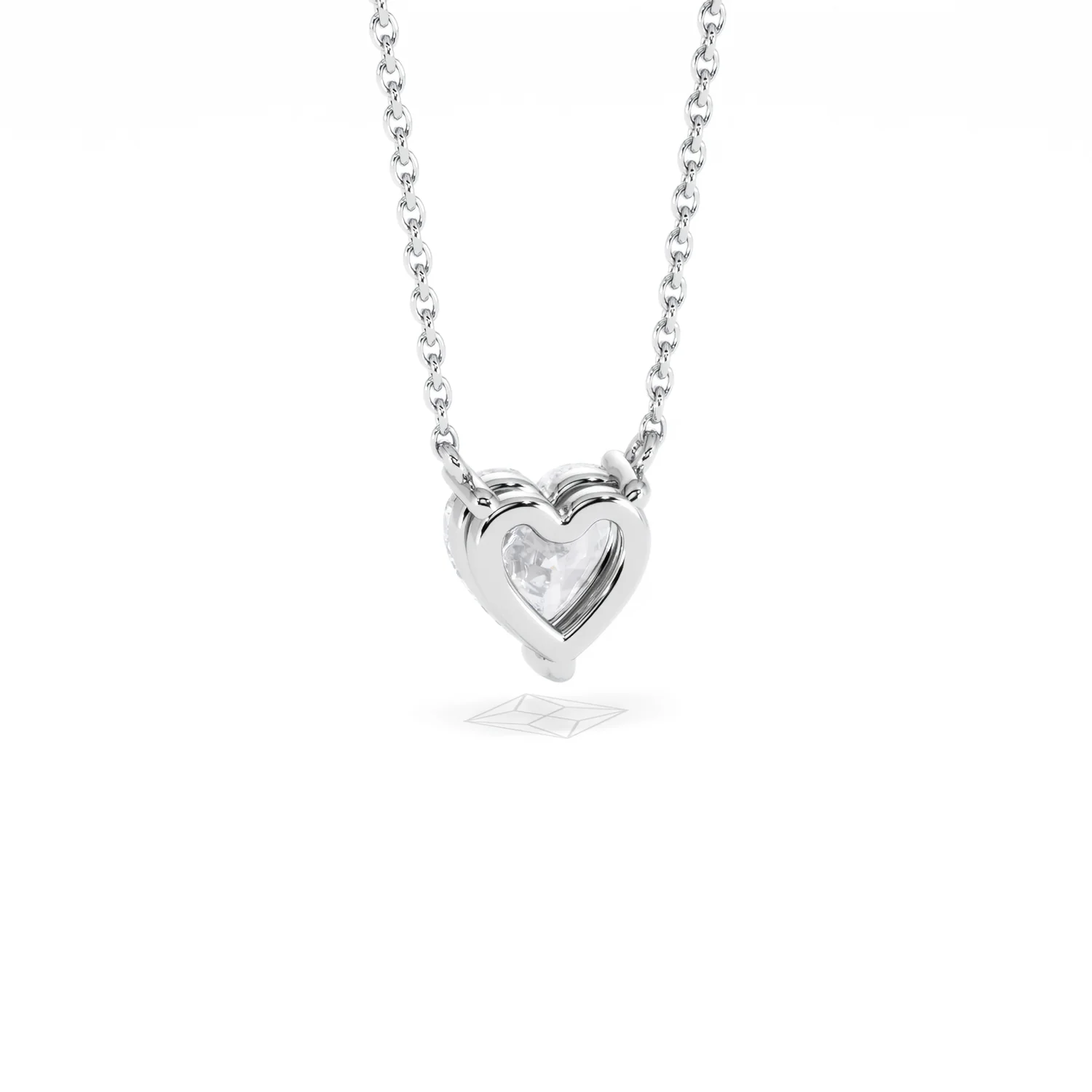 Wanderlust Floating Heart Cut Lab Diamond Solitaire Necklace 1.00ct H/SI in 9K White Gold - Image 53
